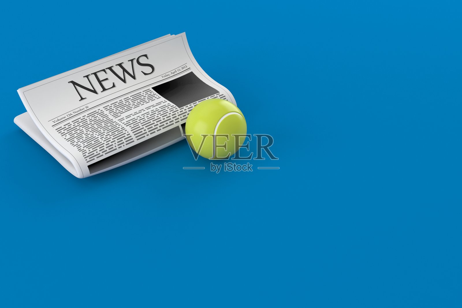 网球配报纸照片摄影图片