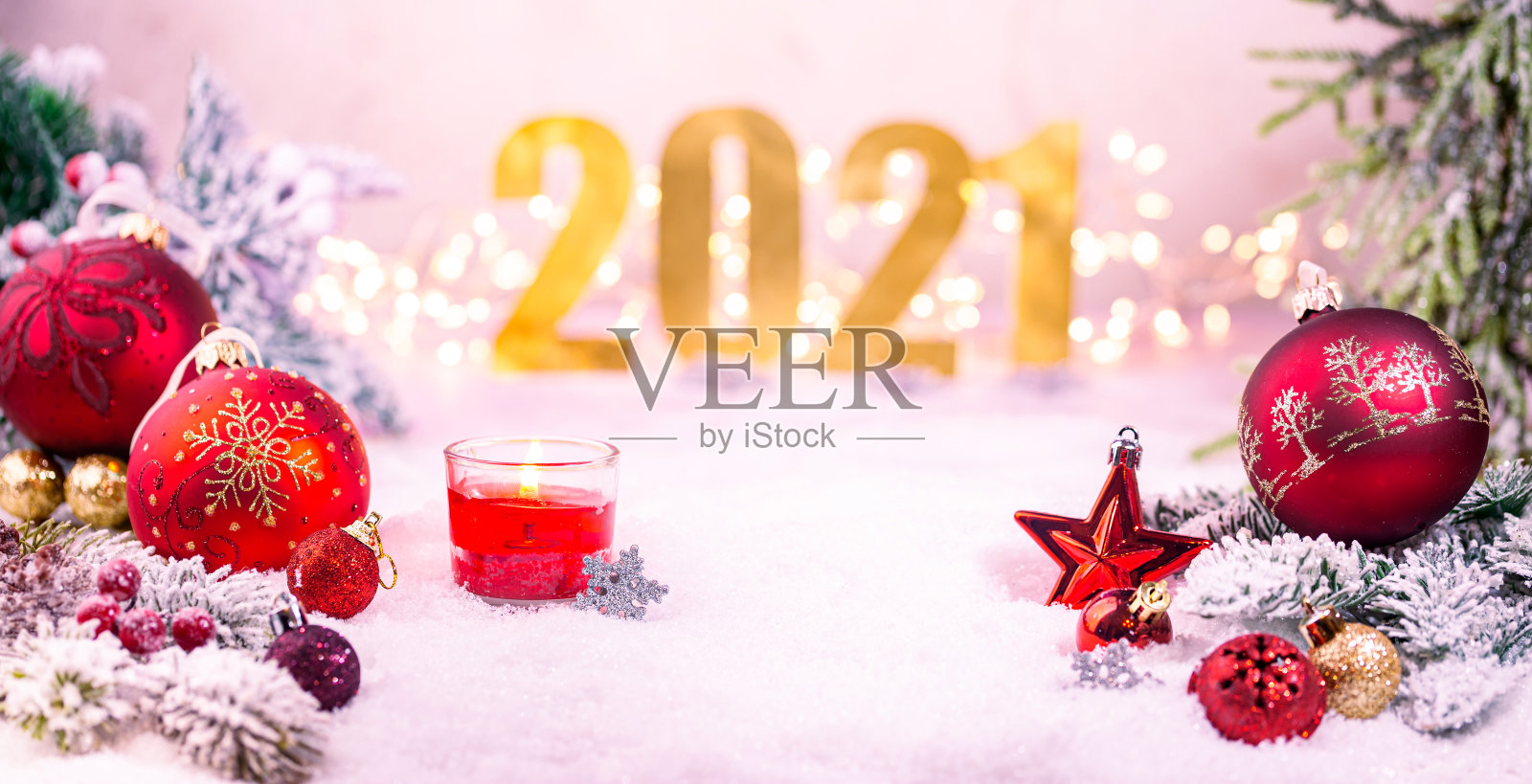 雪花圣诞装饰照片摄影图片