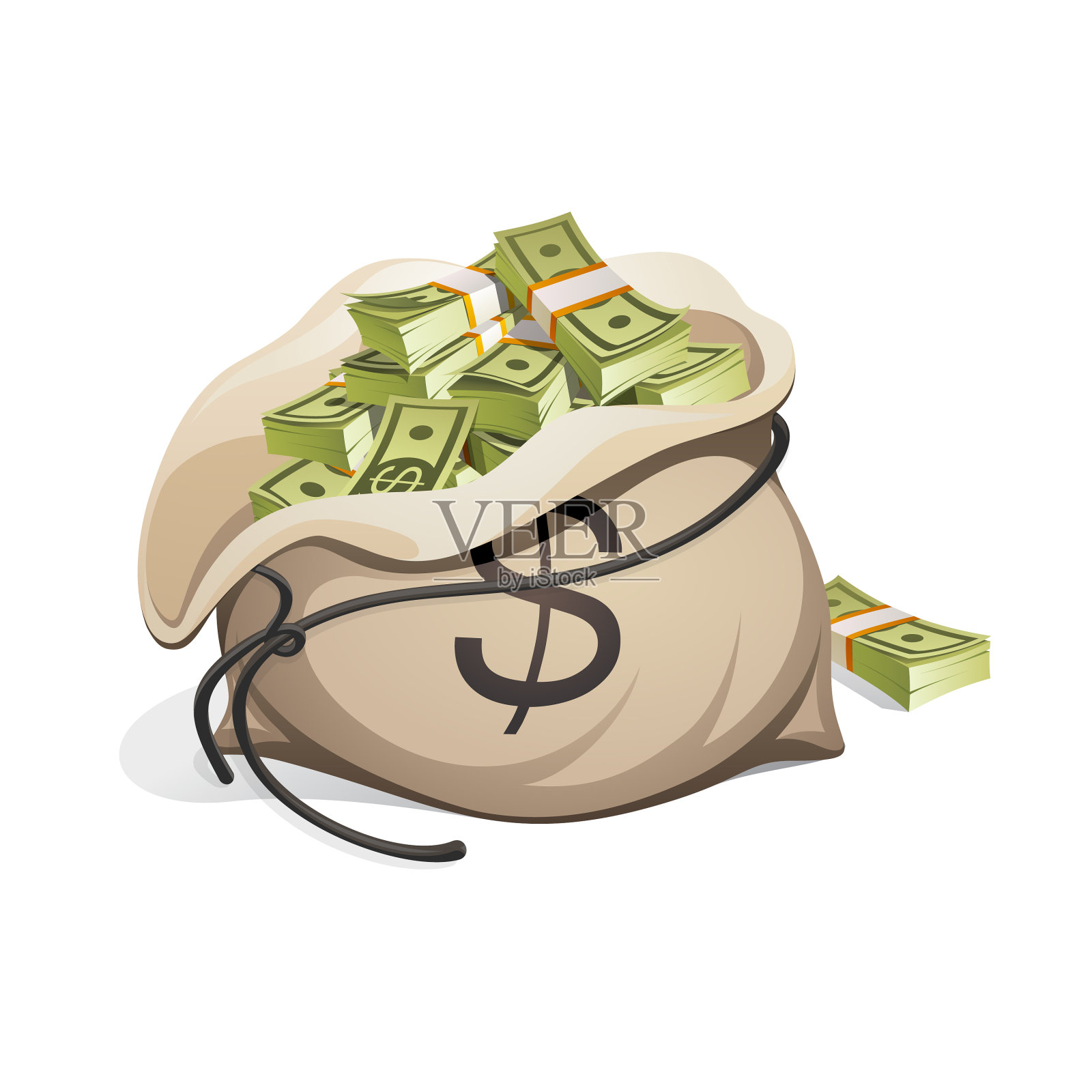 把钱打包成钞票设计元素图片