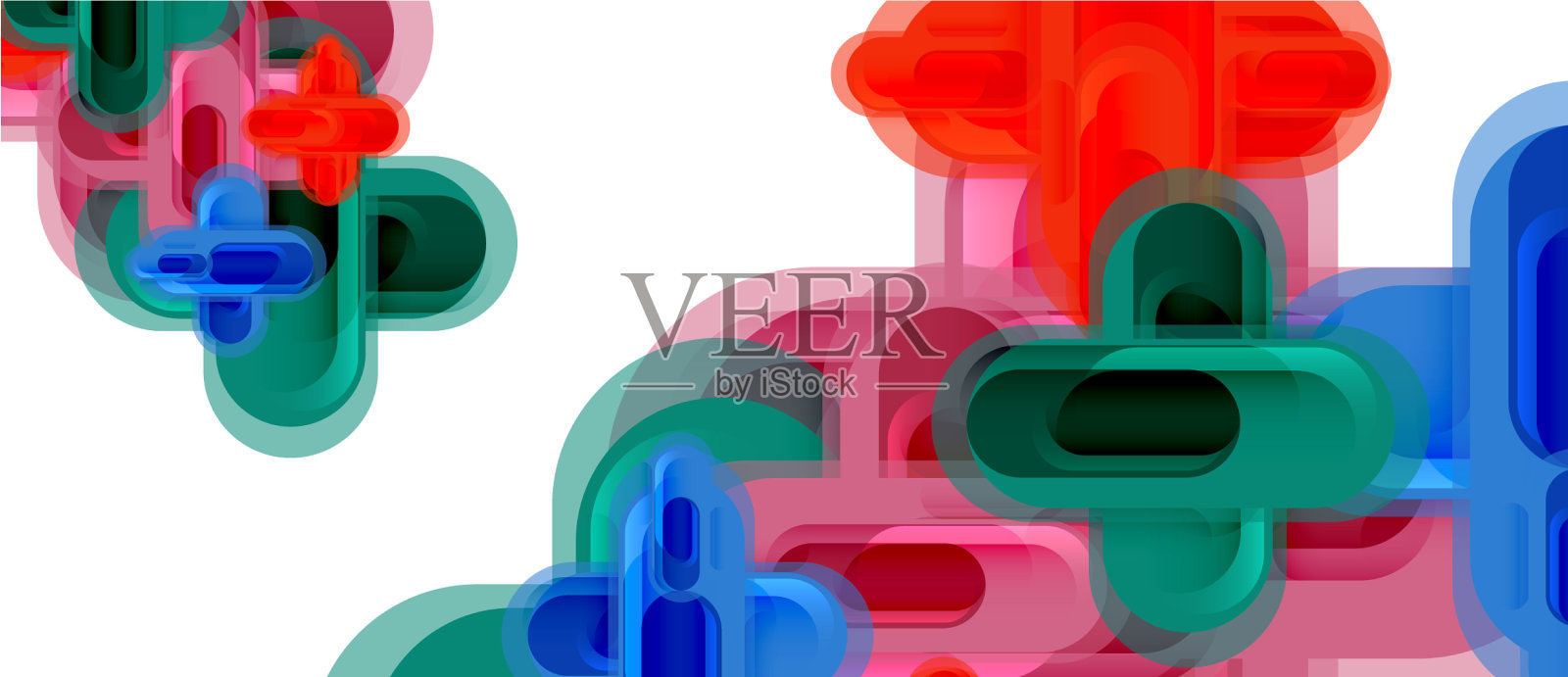 现代玻璃十字形抽象插画图片素材