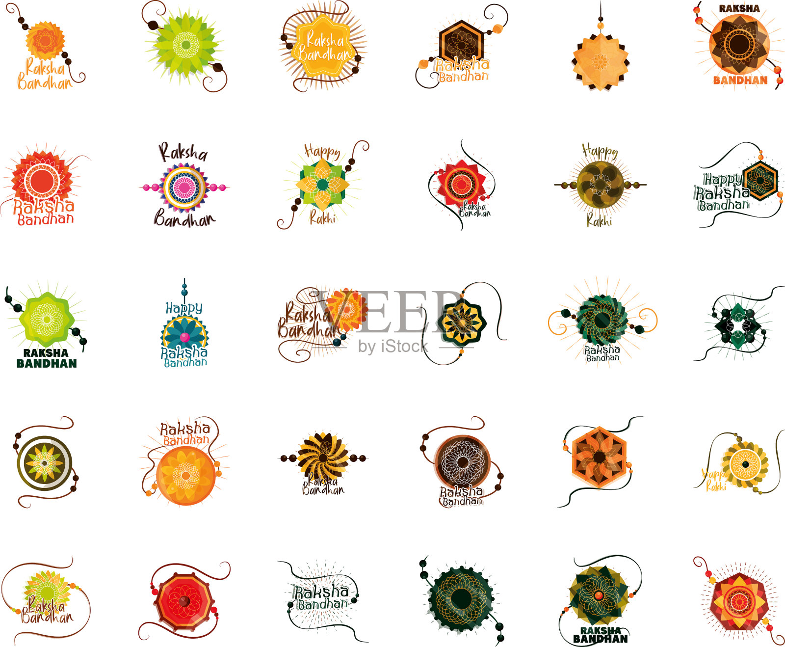 Raksha bandhan传统的印度腕带插画图片素材