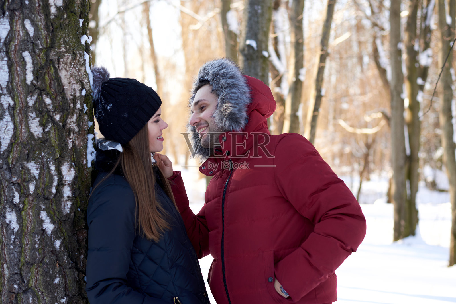 浪漫的冬季日期照片摄影图片