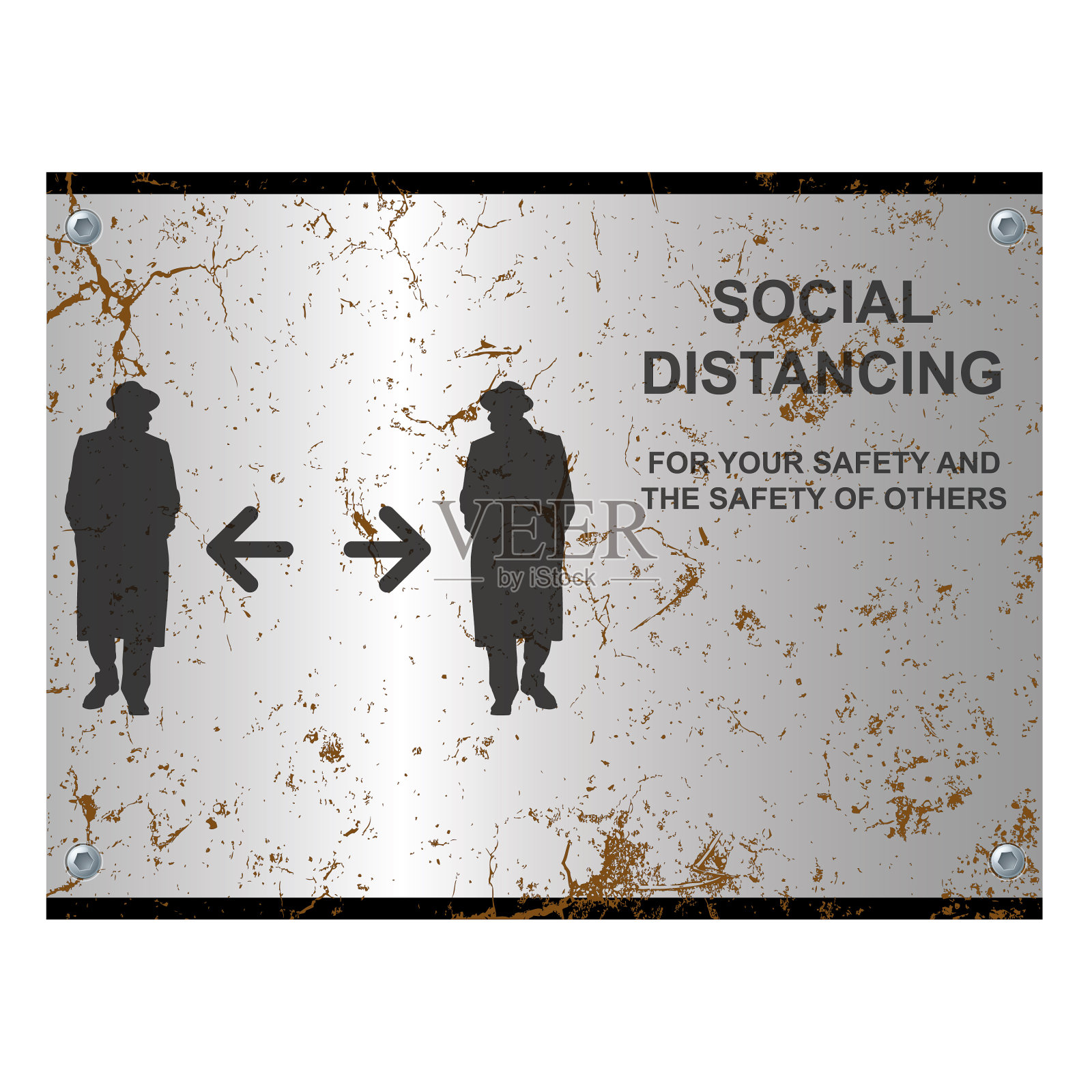 社交距离迹象不明显插画图片素材