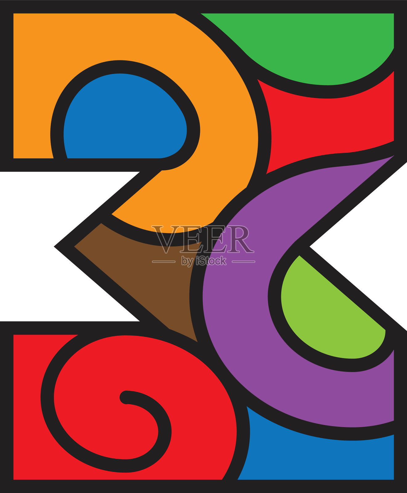 第三条曲线勾勒出彩色的logo设计元素图片