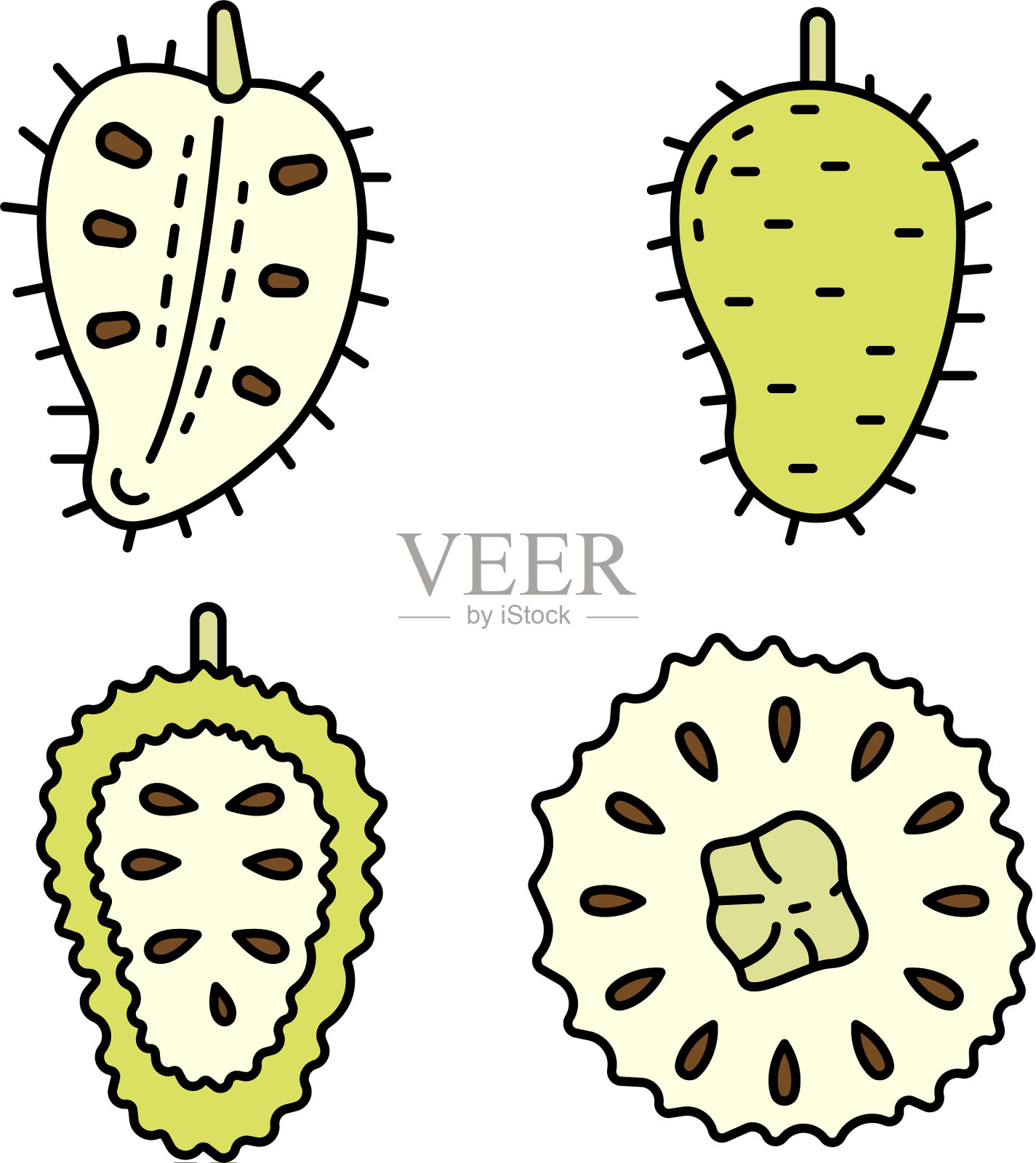 Soursop图标设置平坦图标素材