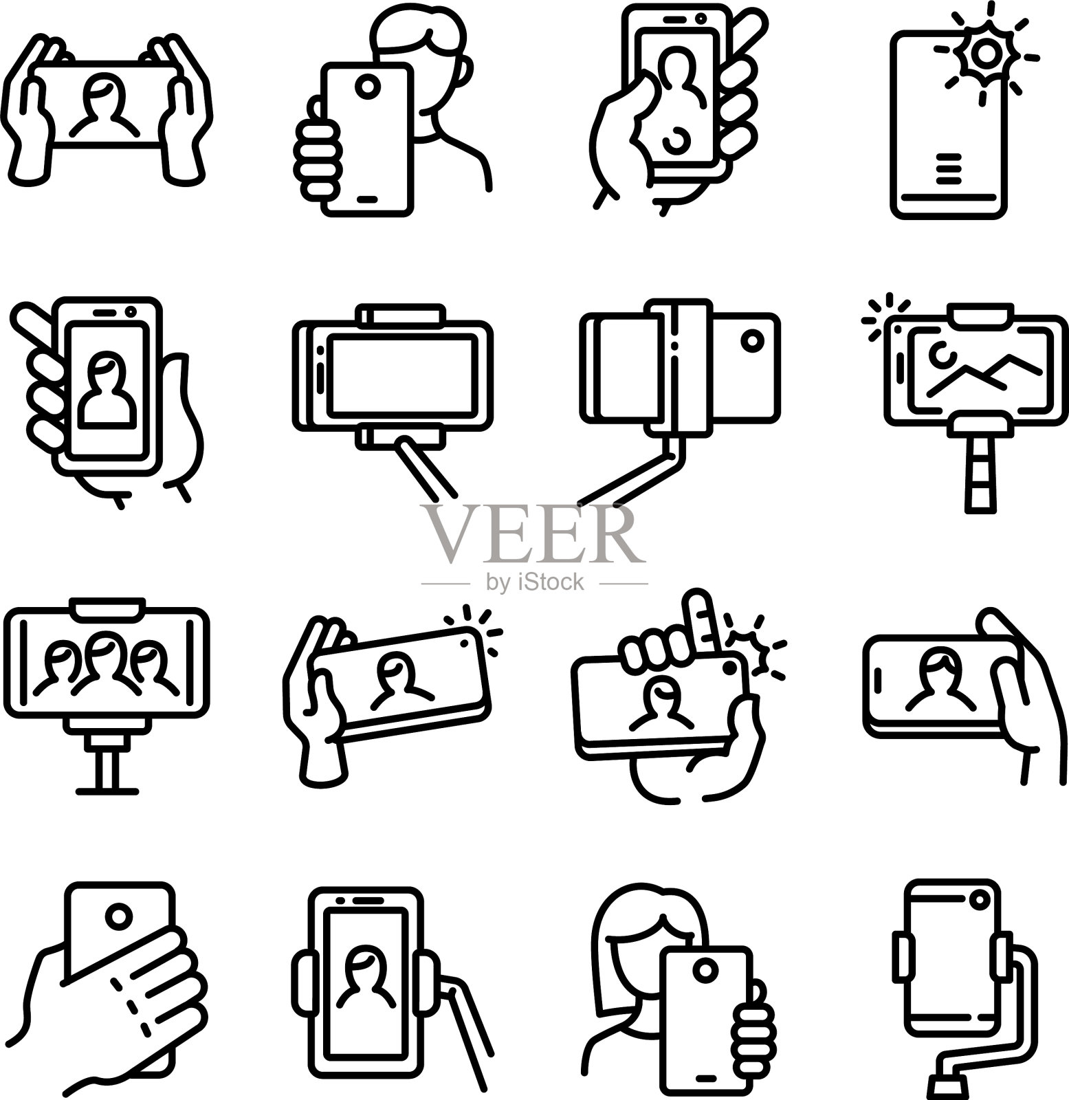 自拍图标设置轮廓样式图标素材