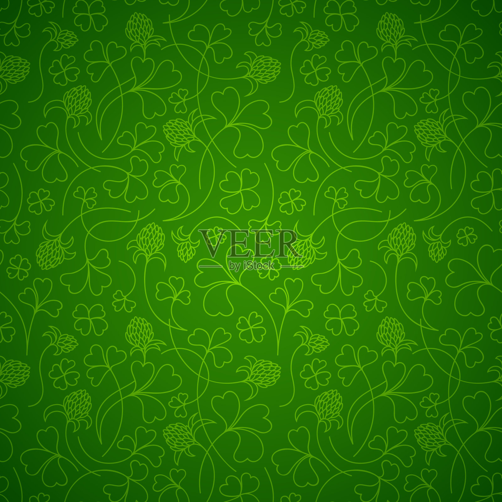 无缝图案-圣帕特里克日与线形插画图片素材