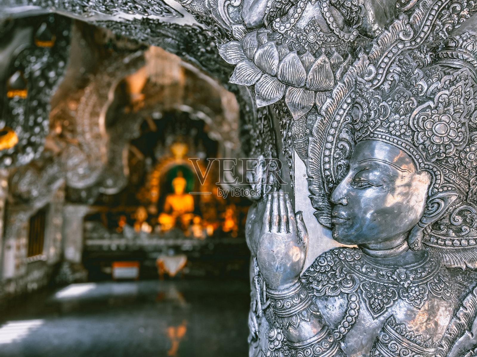 泰国清迈银庙,苏潘寺照片摄影图片