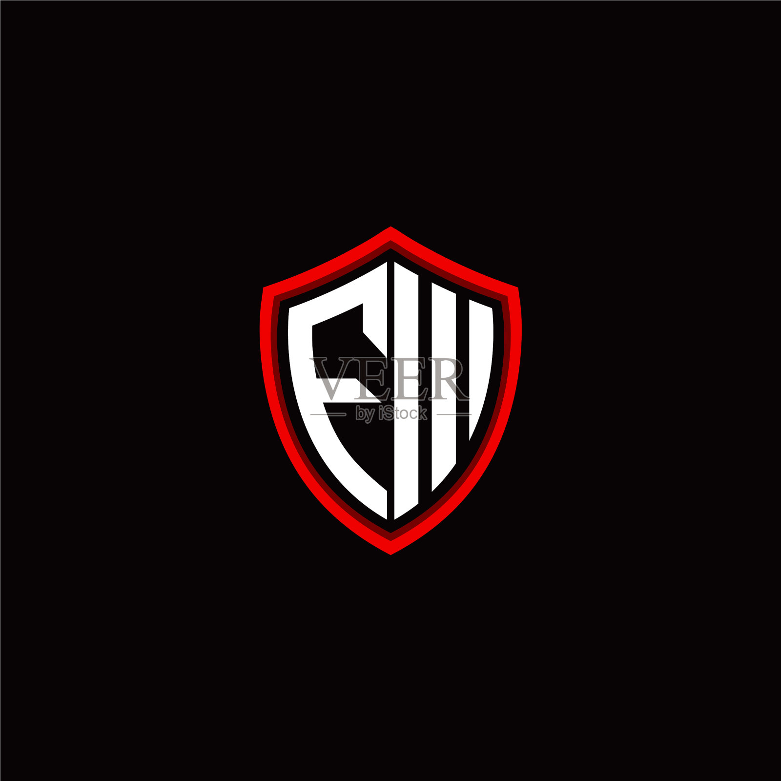 F首字母盾标志交织字母设计现代插画图片素材