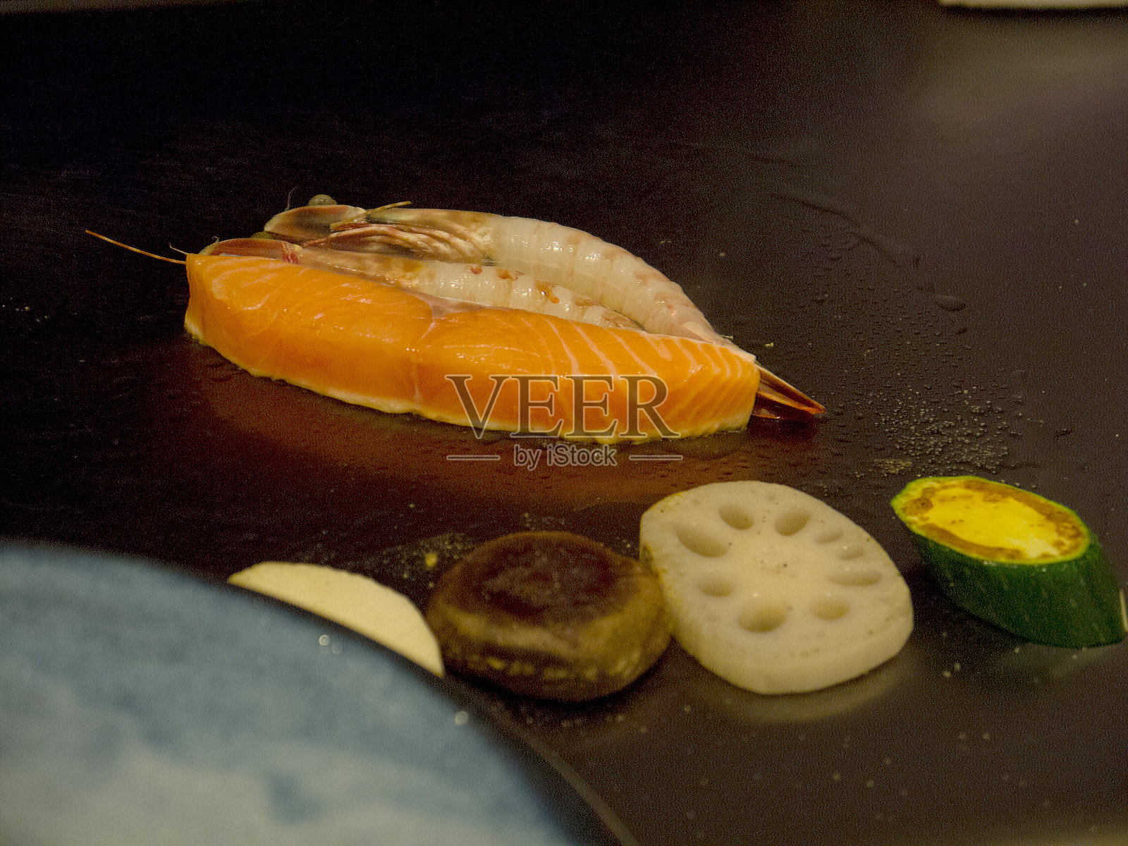 日本海鲜高档晚餐铁板烧餐厅照片摄影图片