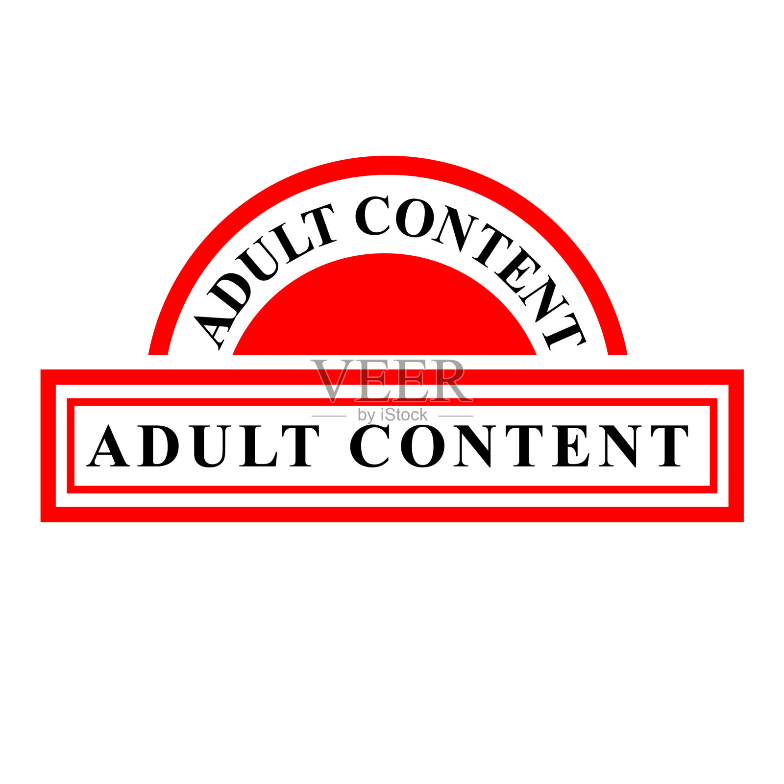 简单的垃圾红色橡皮图章成人内容插画图片素材