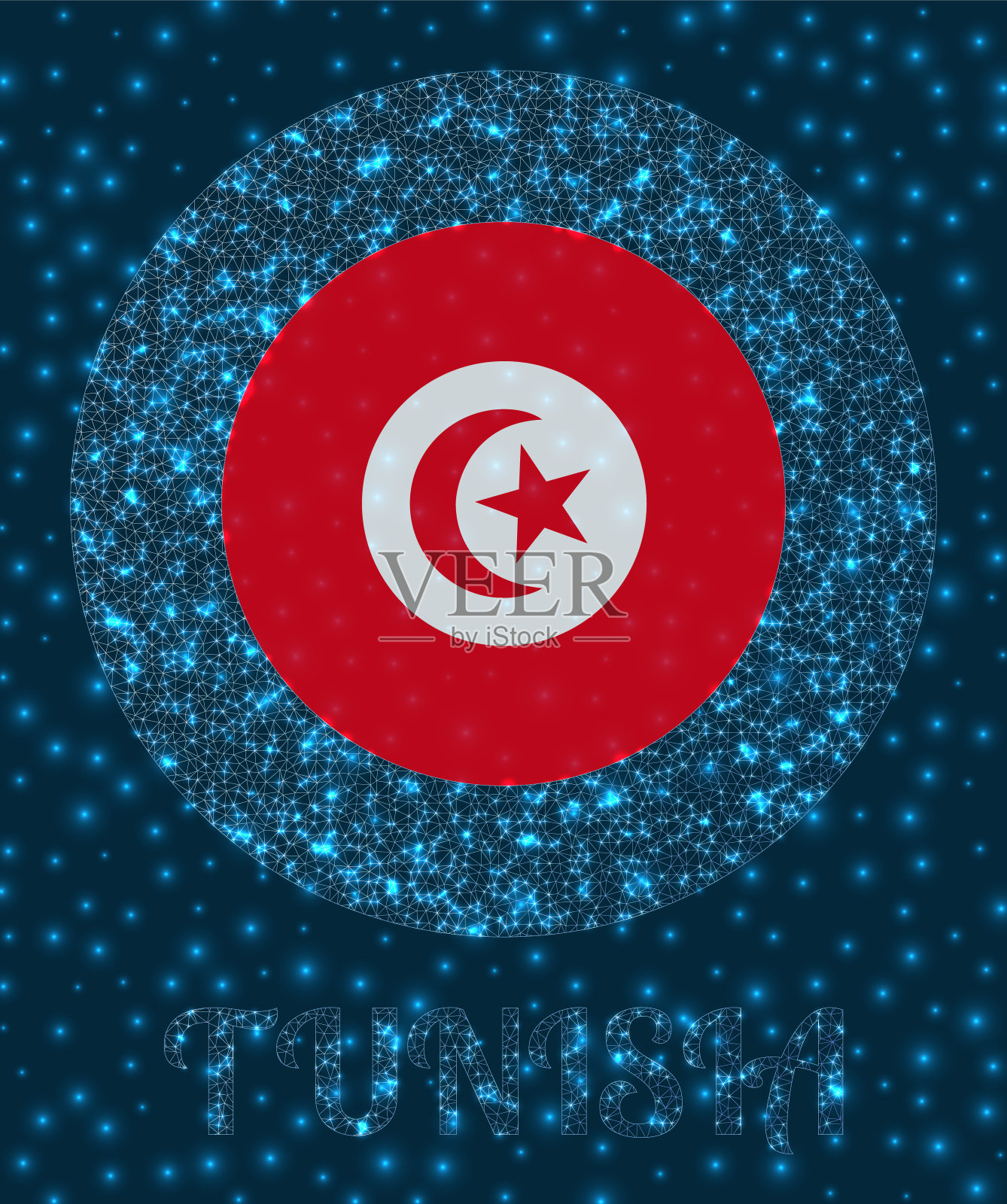 突尼斯的徽章。插画图片素材