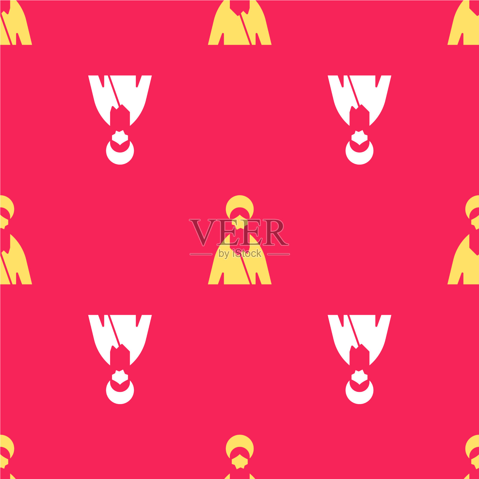 黄色耶稣基督图标孤立无缝图案插画图片素材