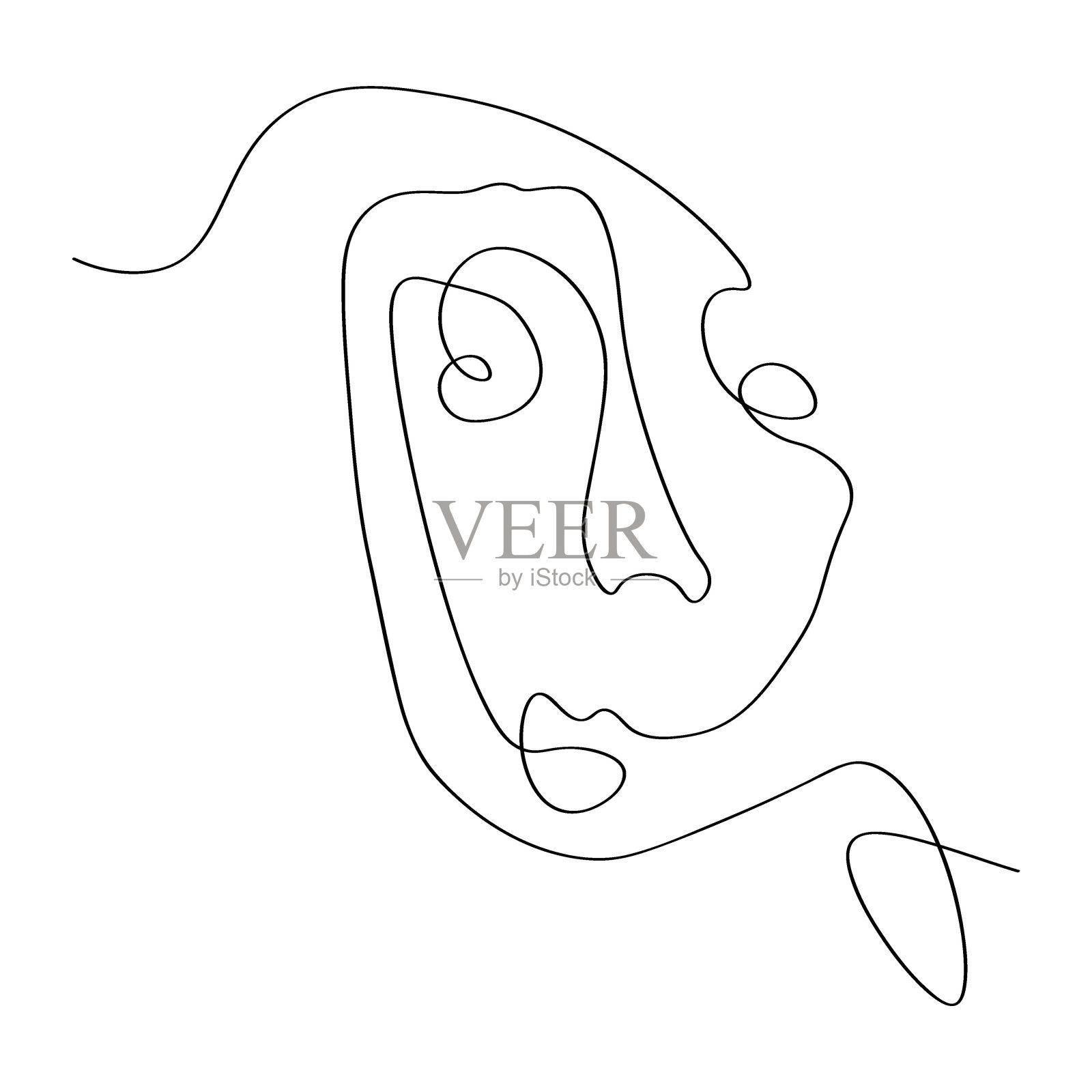 一行艺术面。抽象的极简主义艺术设计的印刷,封面,壁纸,极简和自然的墙壁艺术。矢量插图。插画图片素材