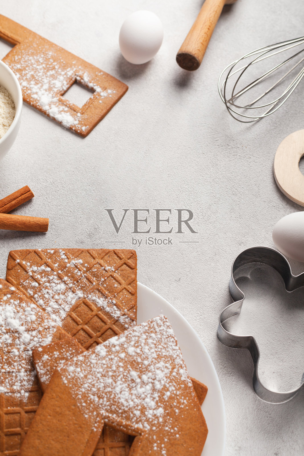 用房子做圣诞姜饼照片摄影图片