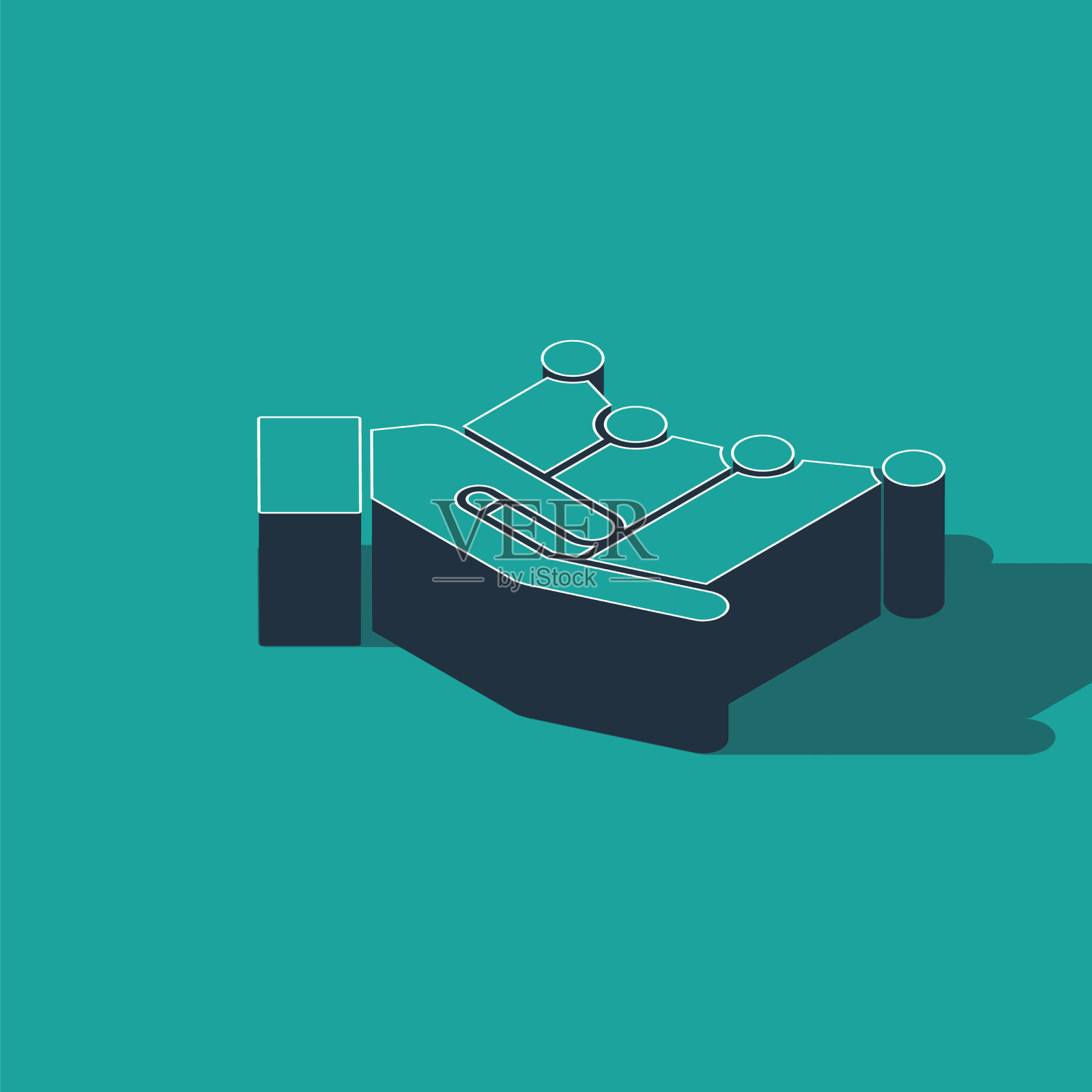 等距饼图信息图图标孤立上插画图片素材