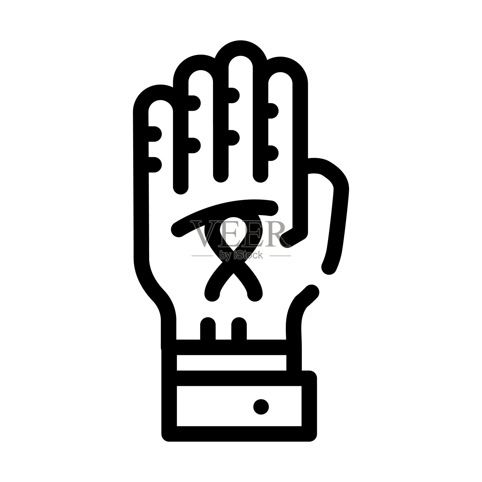 病人艾滋病毒艾滋病疾病线图标矢量插图插画图片素材