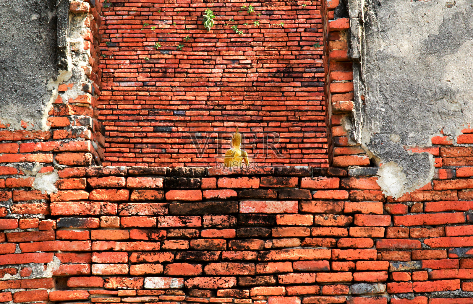 泰国大城府历史公园的金佛雕像,联合国教科文组织世界遗产。照片摄影图片