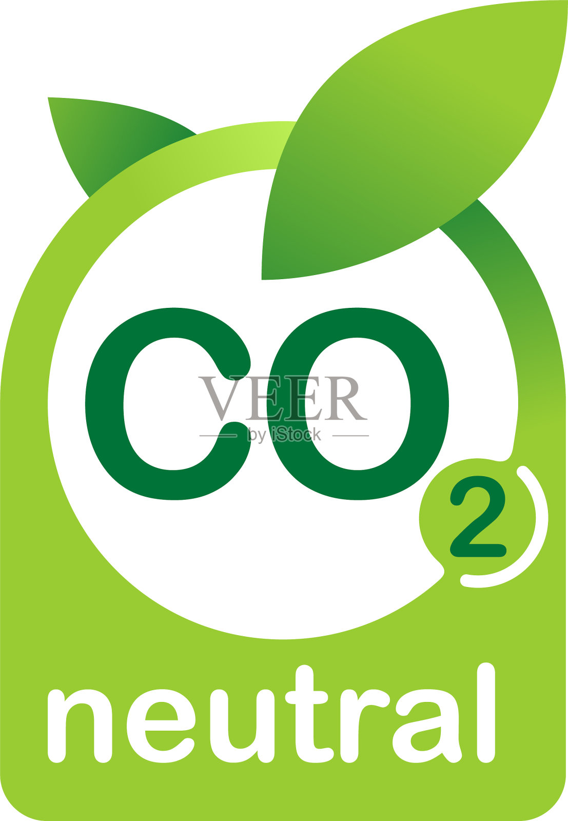 二氧化碳中性生态邮票-无碳排放插画图片素材