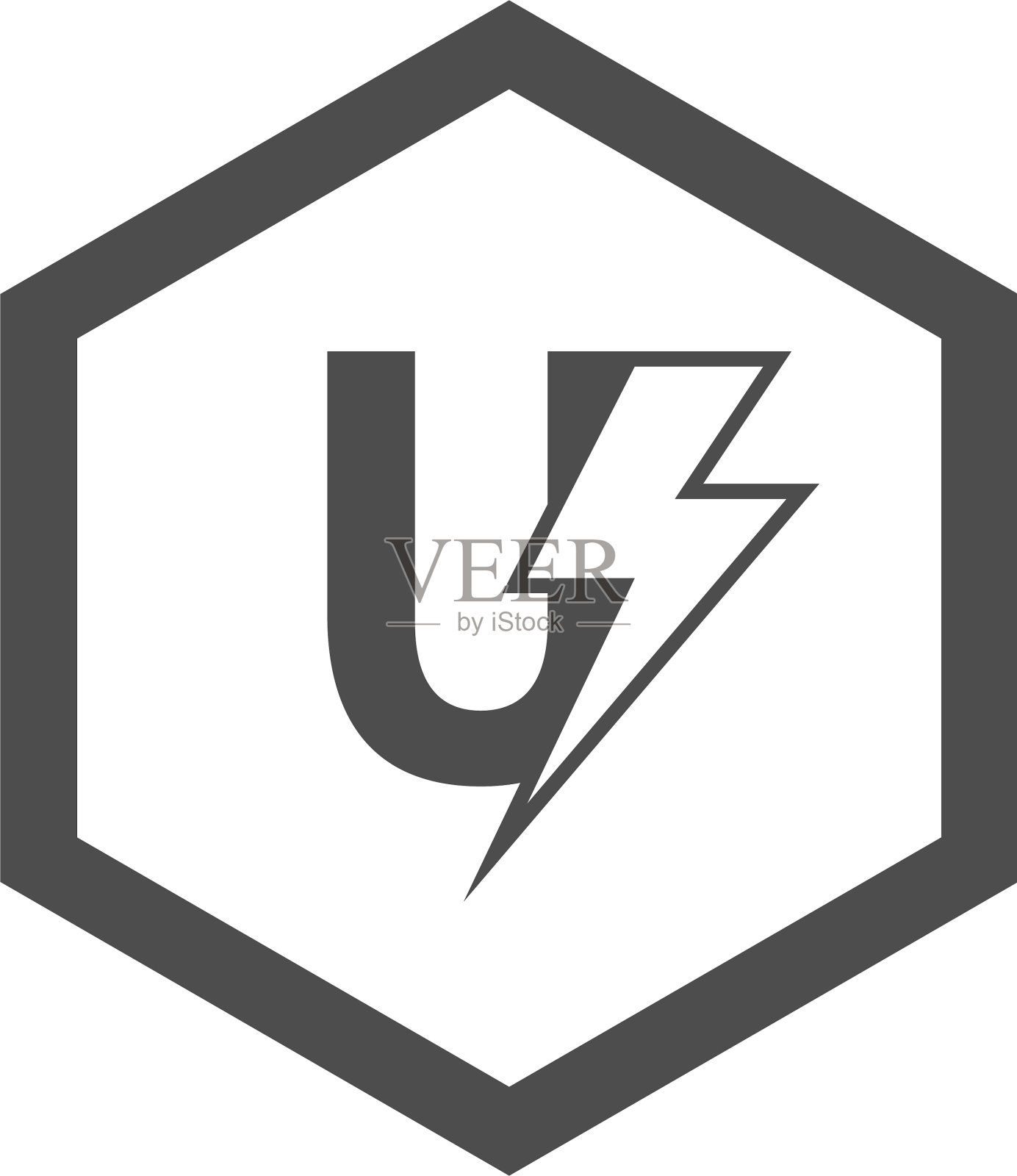 字母u概念标识设计插画图片素材