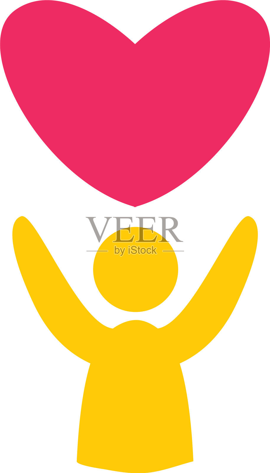 头像人以心平风格的图标设计元素图片