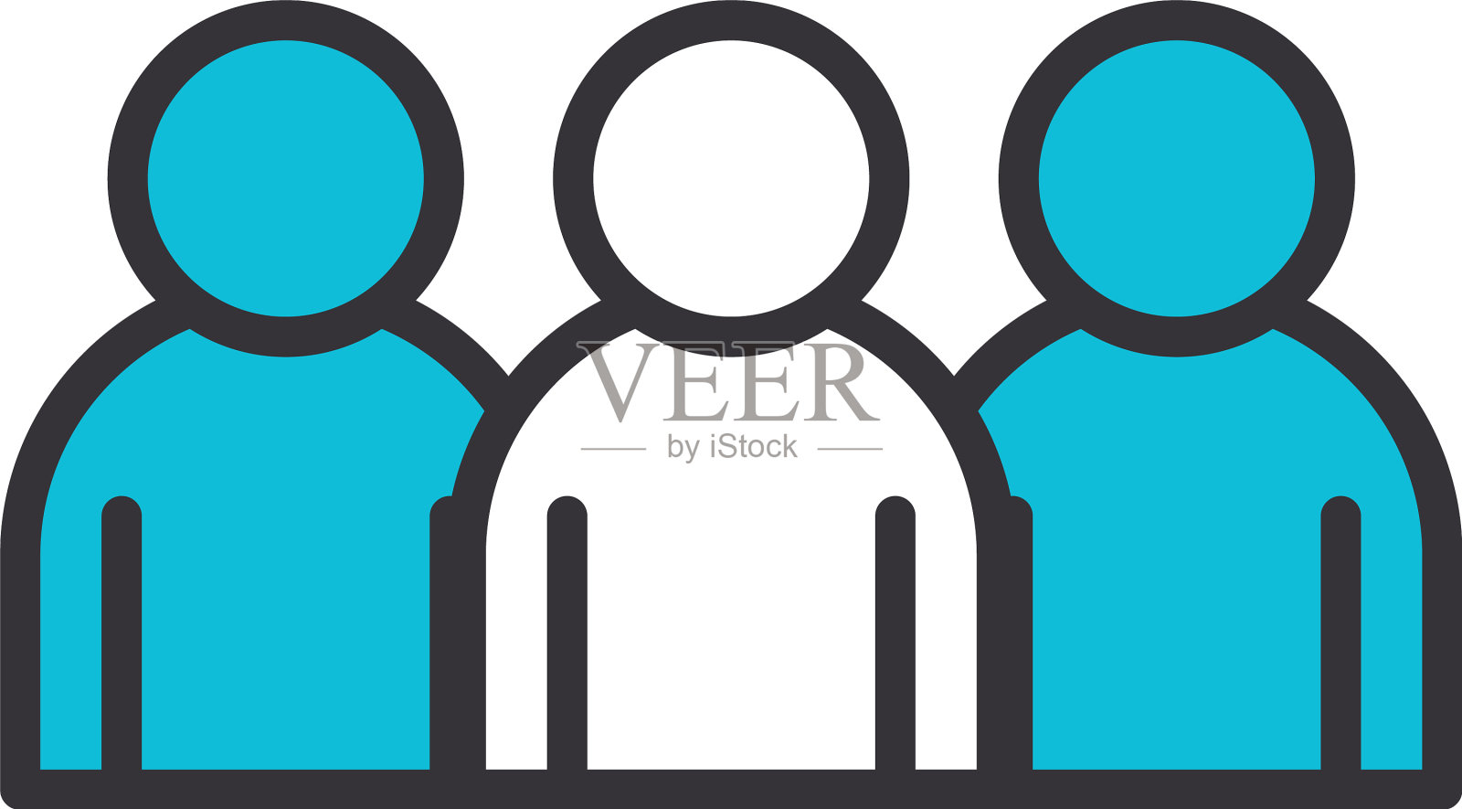 阿凡达男人线和填充风格图标设计设计元素图片