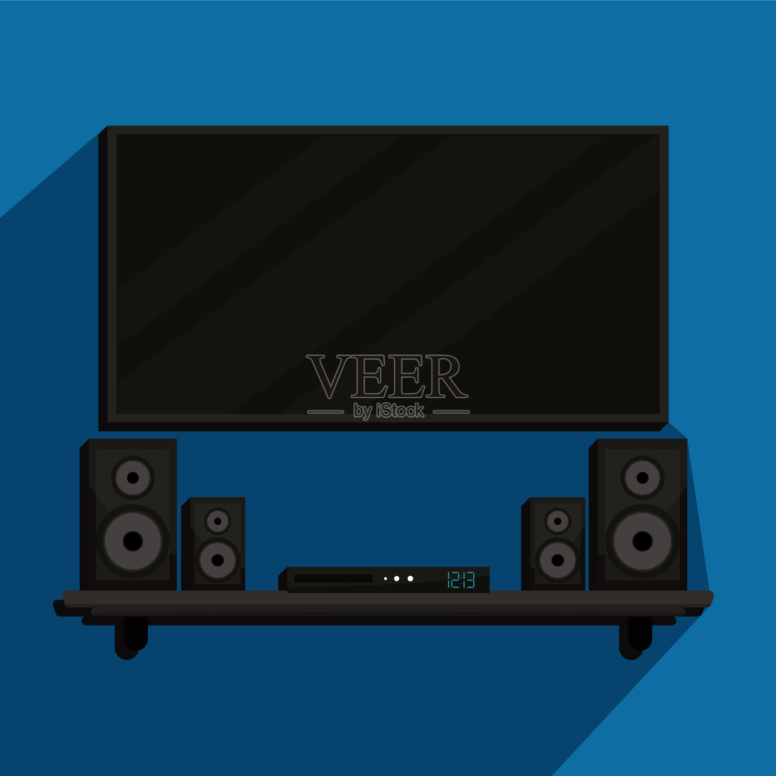 家庭影院系统插画图片素材