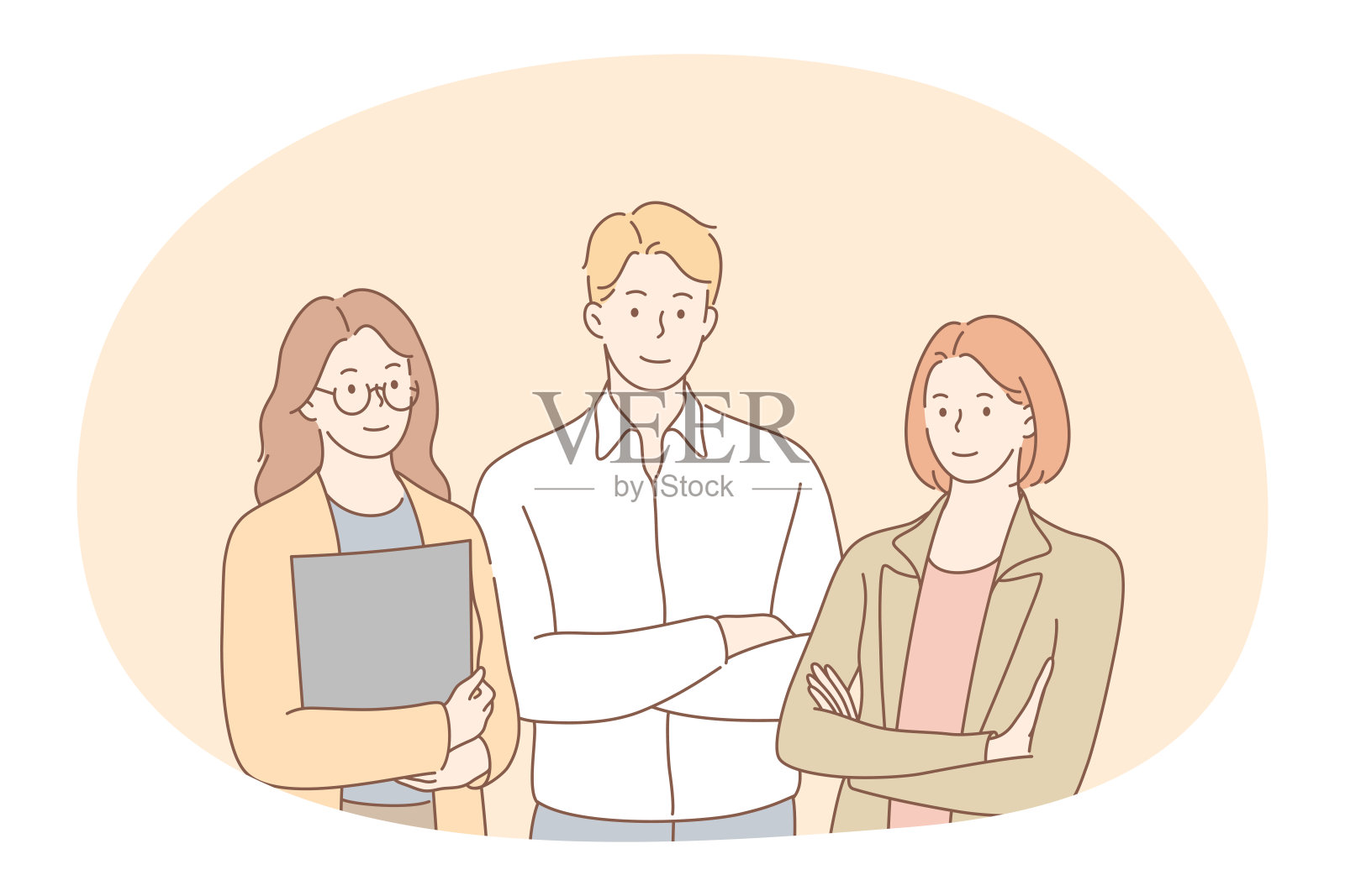 合作、团队、商业伙伴的理念插画图片素材