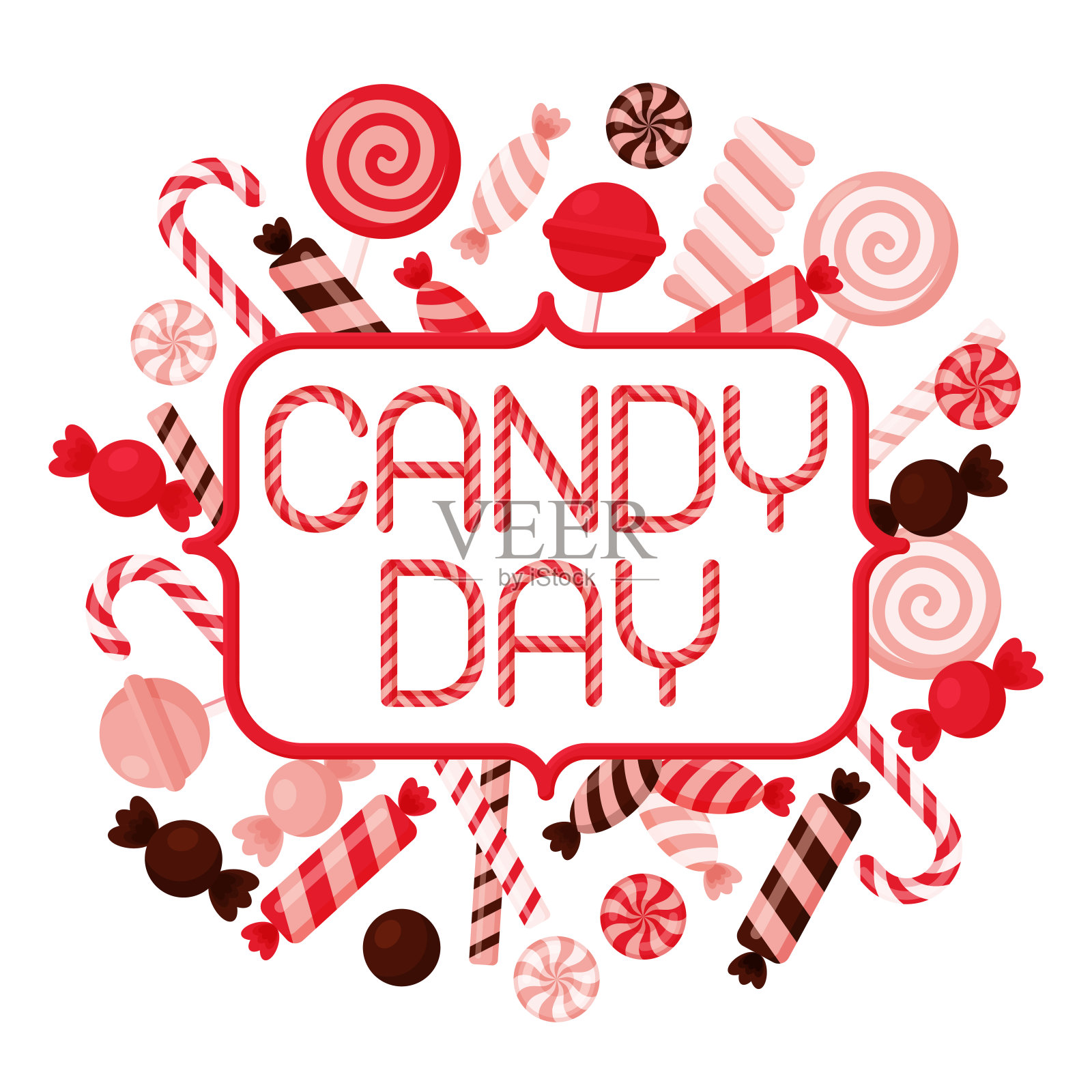 糖果节的卡片。矢量图设计元素图片