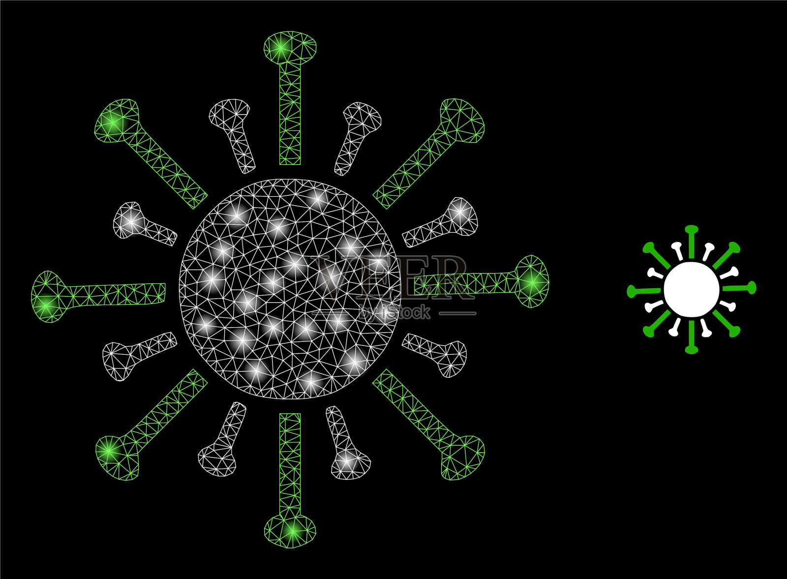 传染性病毒-带有光的明亮网插画图片素材