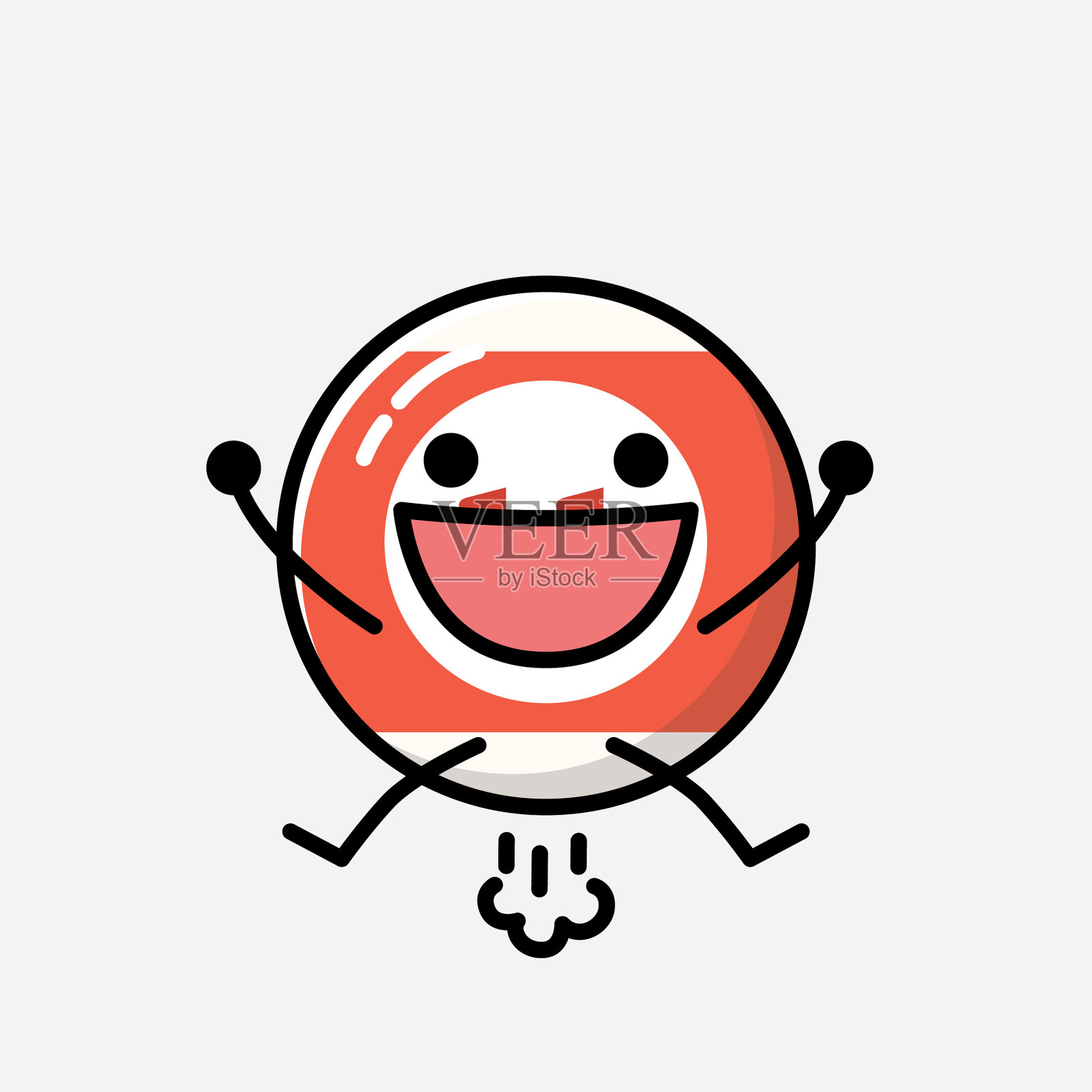 可爱的台球吉祥物人物在平插画图片素材