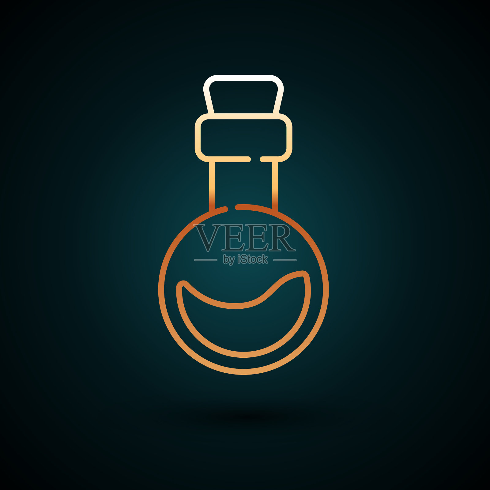 金线瓶与爱情药水图标隔离上插画图片素材