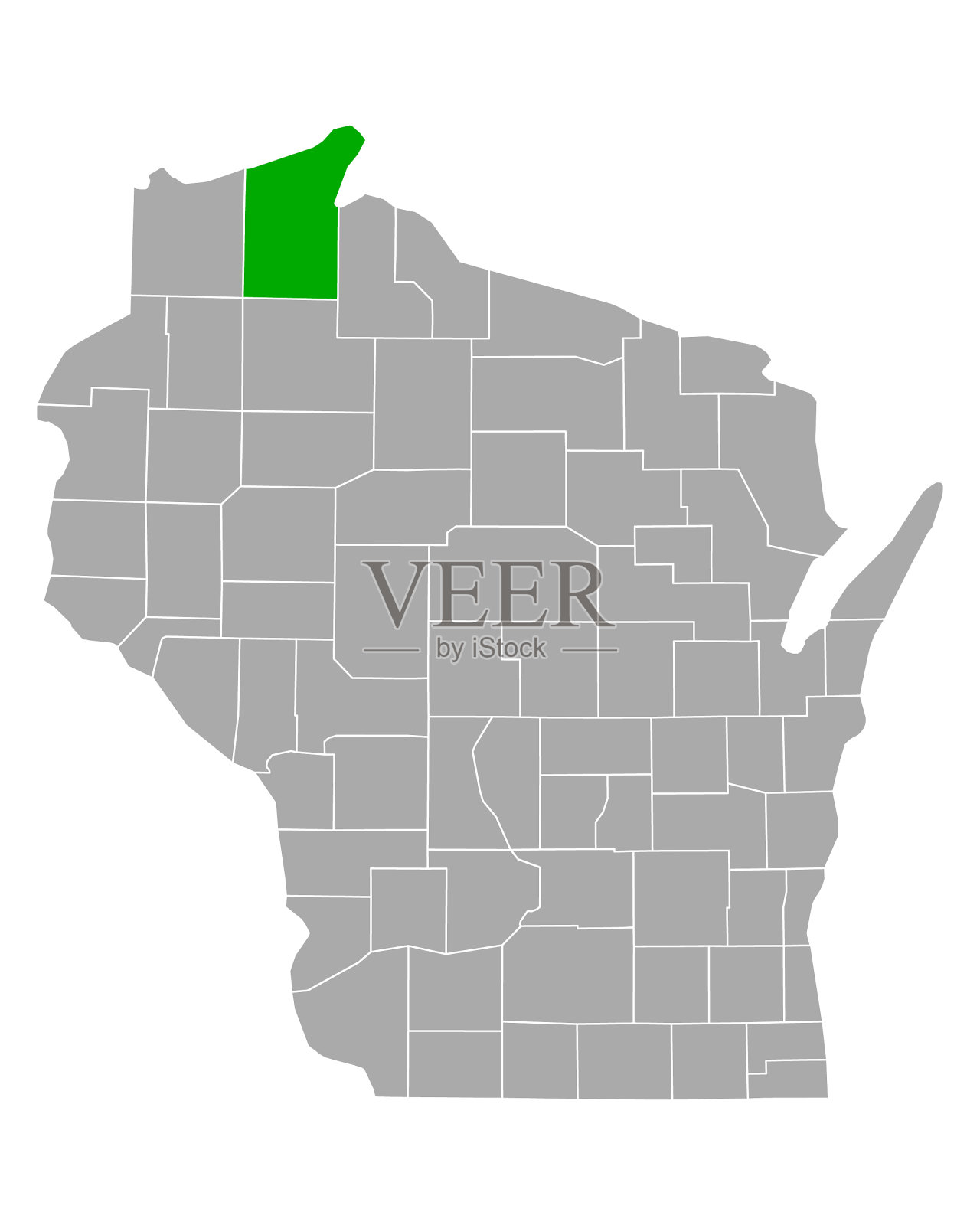 地图威斯康星州的bayfield插画图片素材