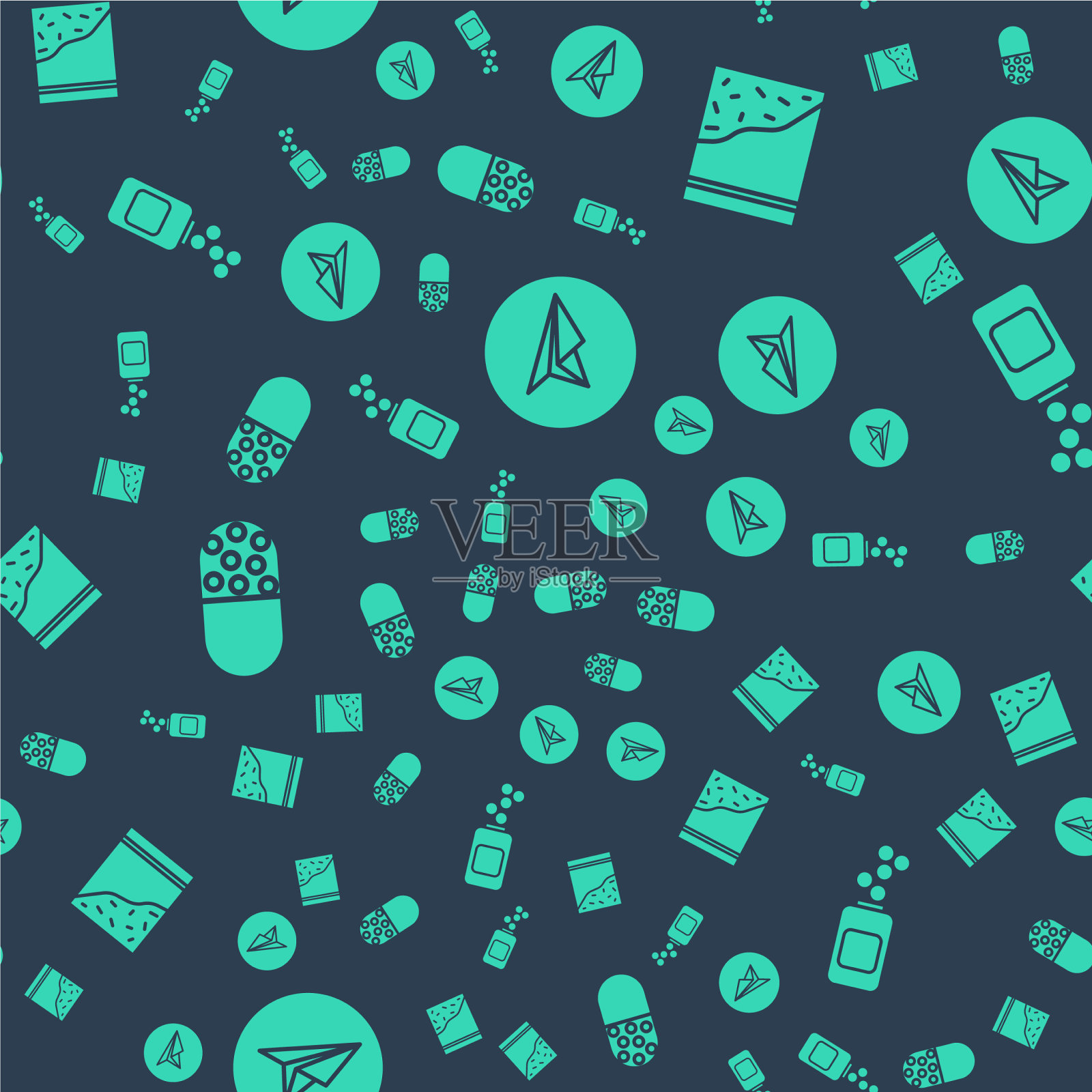 设信使塑料袋药药丸图标素材