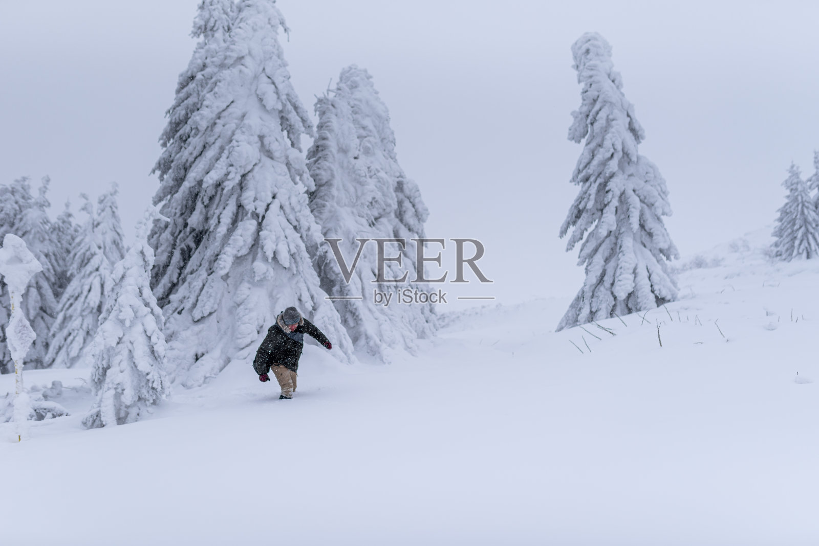 在雪堆上玩的照片…照片摄影图片