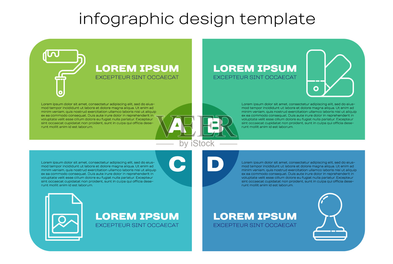 设置风景画线刷漆辊插画图片素材