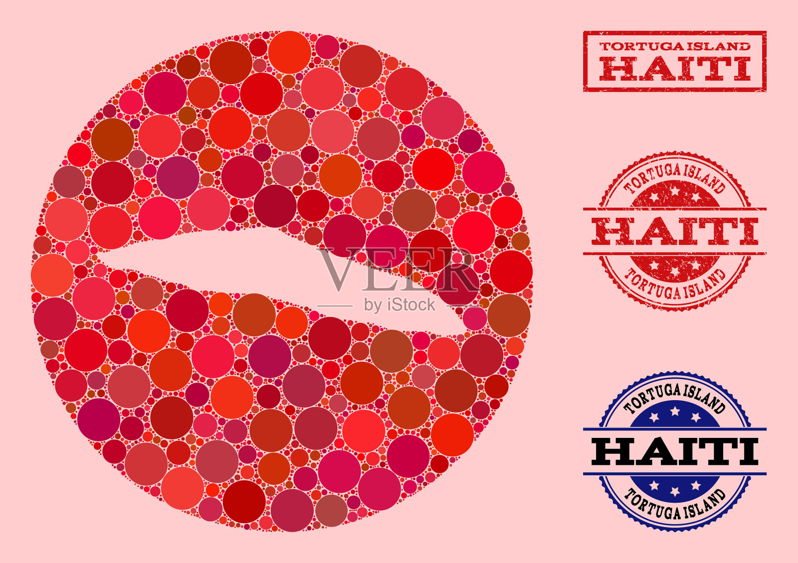 模板圆形地图海地托图加岛马赛克插画图片素材