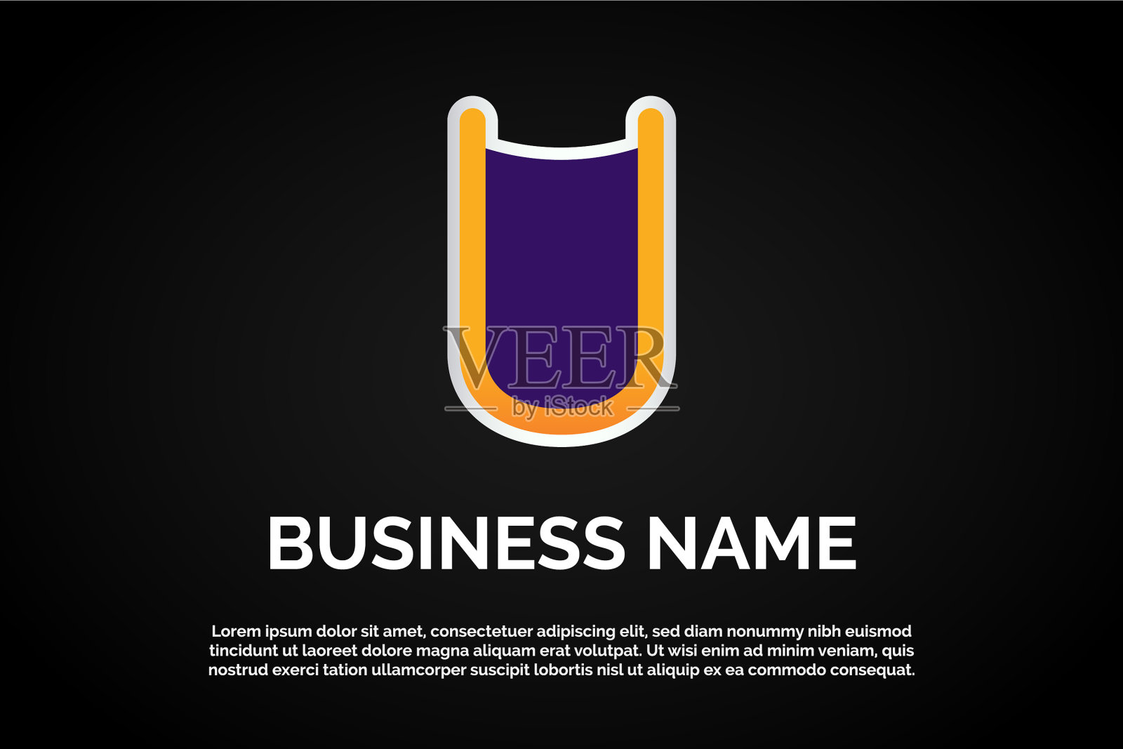 彩色教育标志模板交织字母u插画图片素材