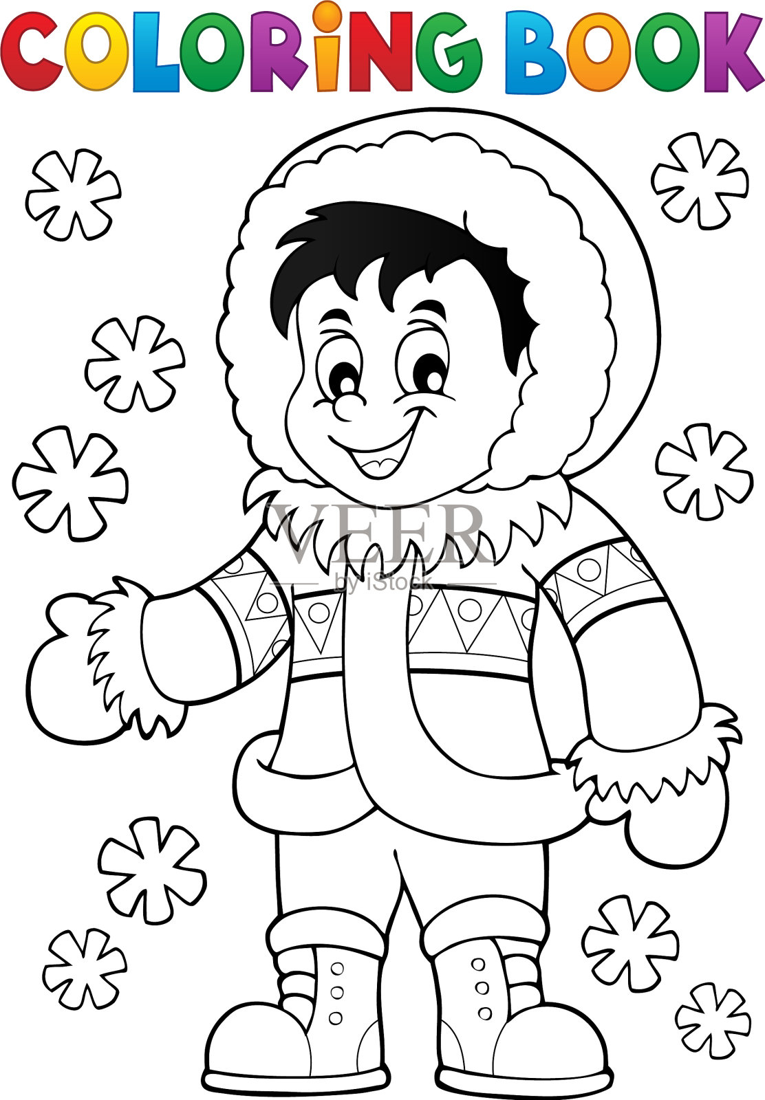 因纽特人主题图画书插画图片素材