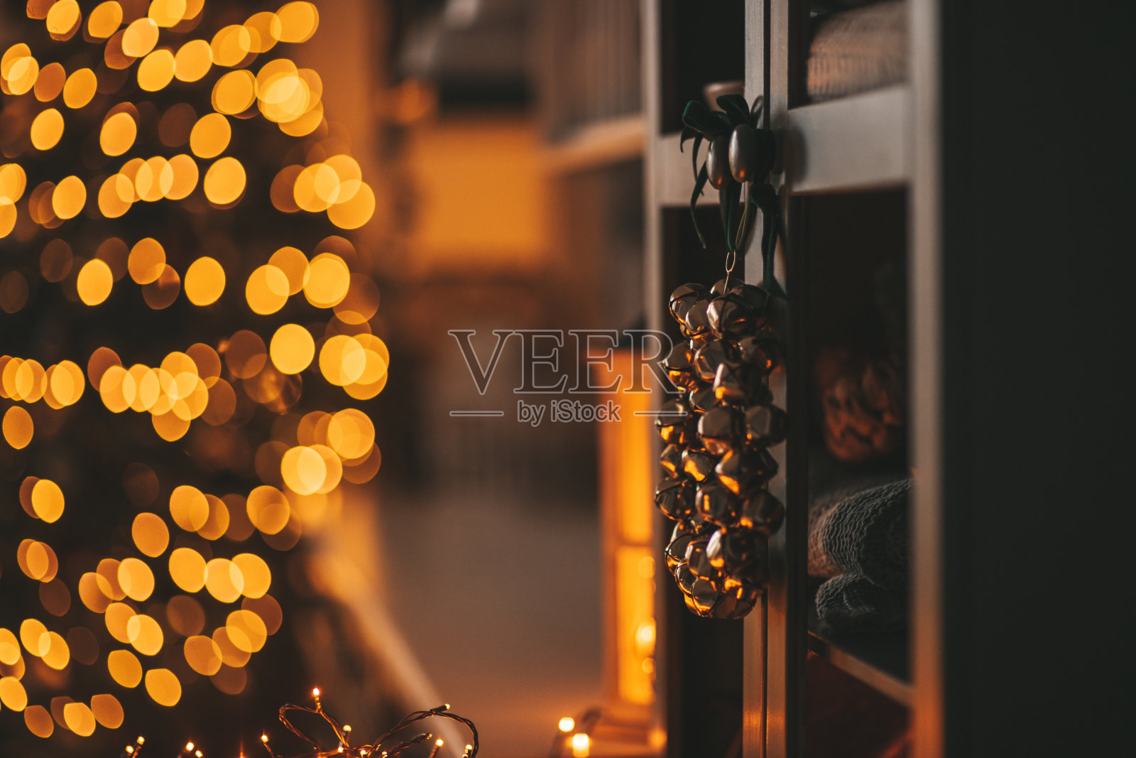 圣诞金铃儿响叮当背景。照片摄影图片