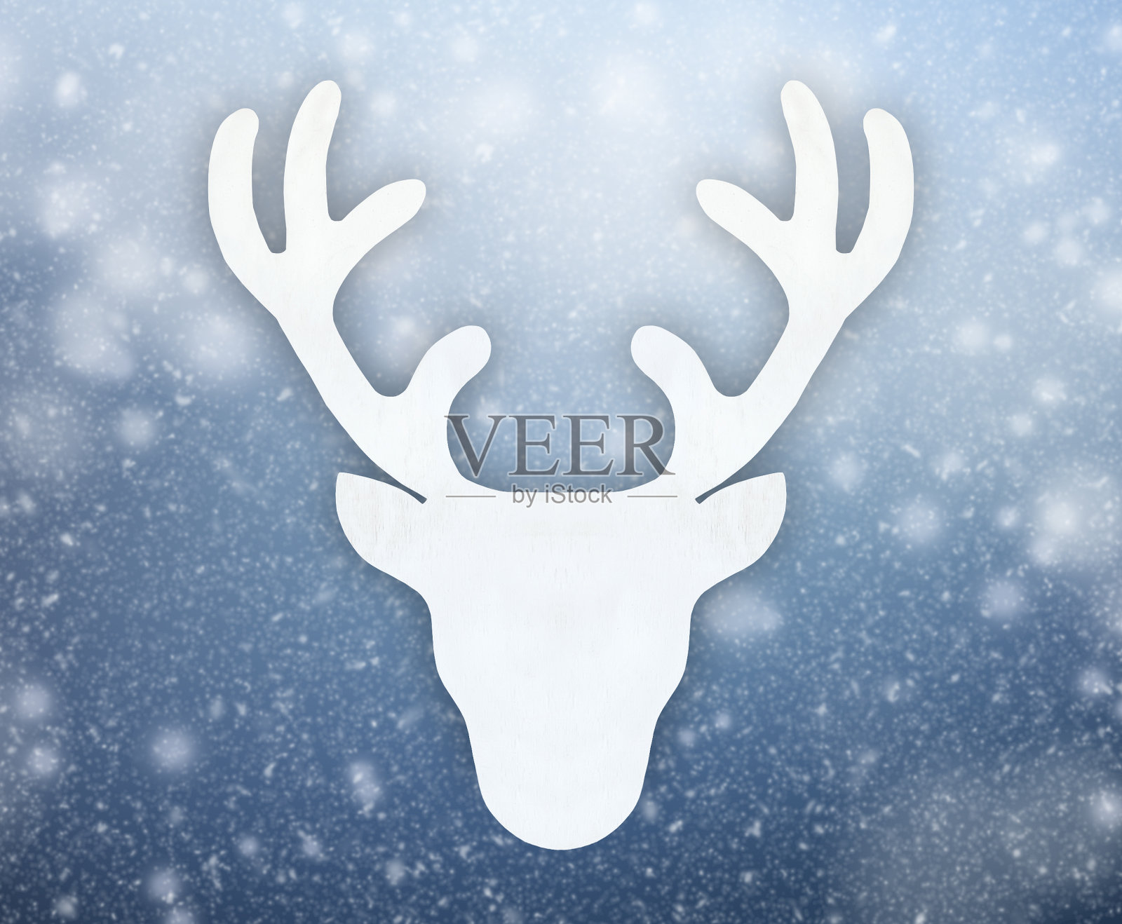 用鹿的剪影肖像作插图照片摄影图片