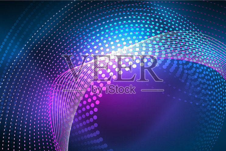 抽象粒子波背景氖运动插画图片素材