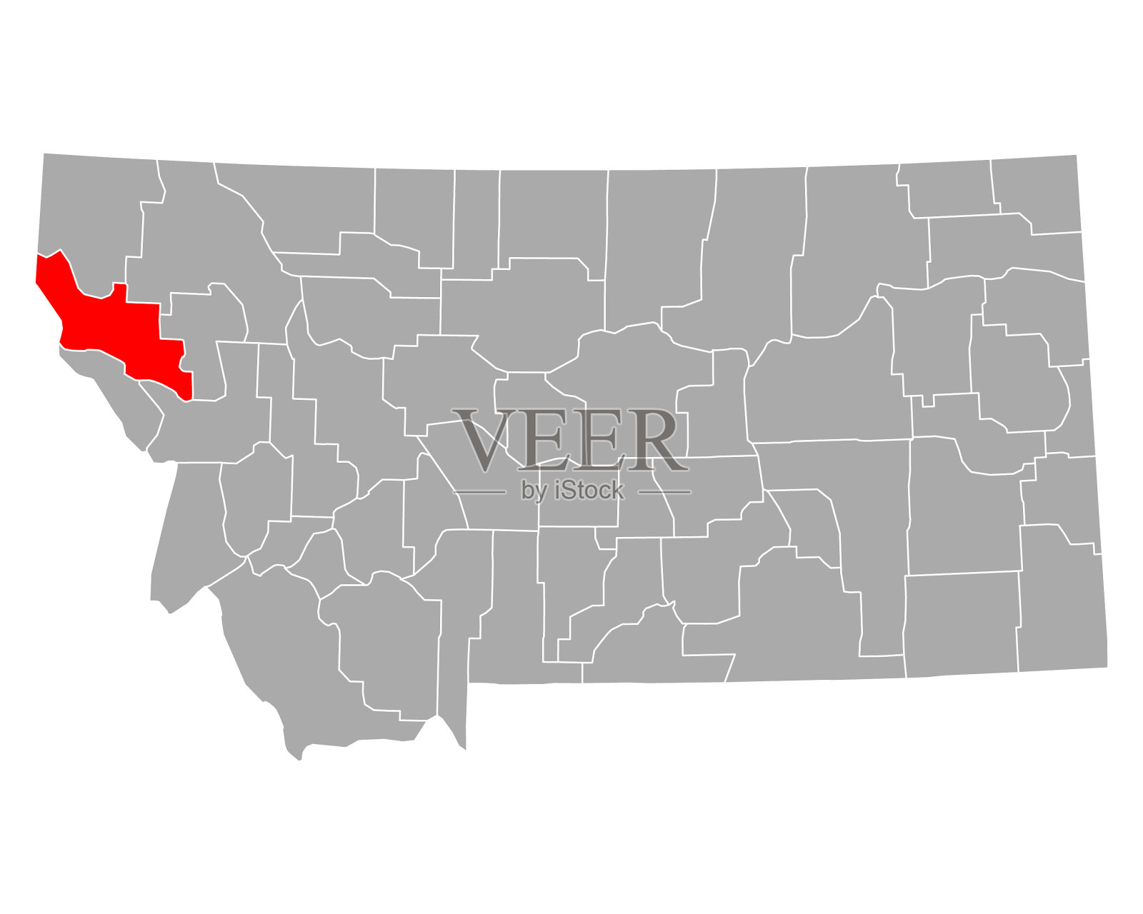 蒙大拿的桑德斯地图插画图片素材