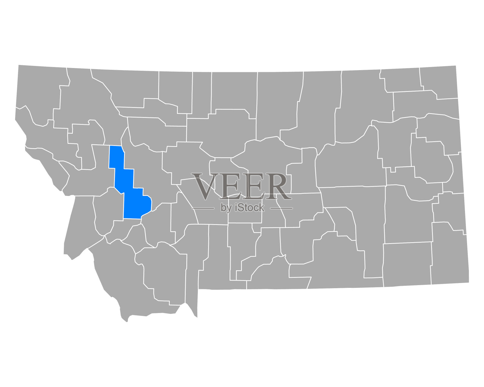 地图蒙大拿州的鲍威尔插画图片素材