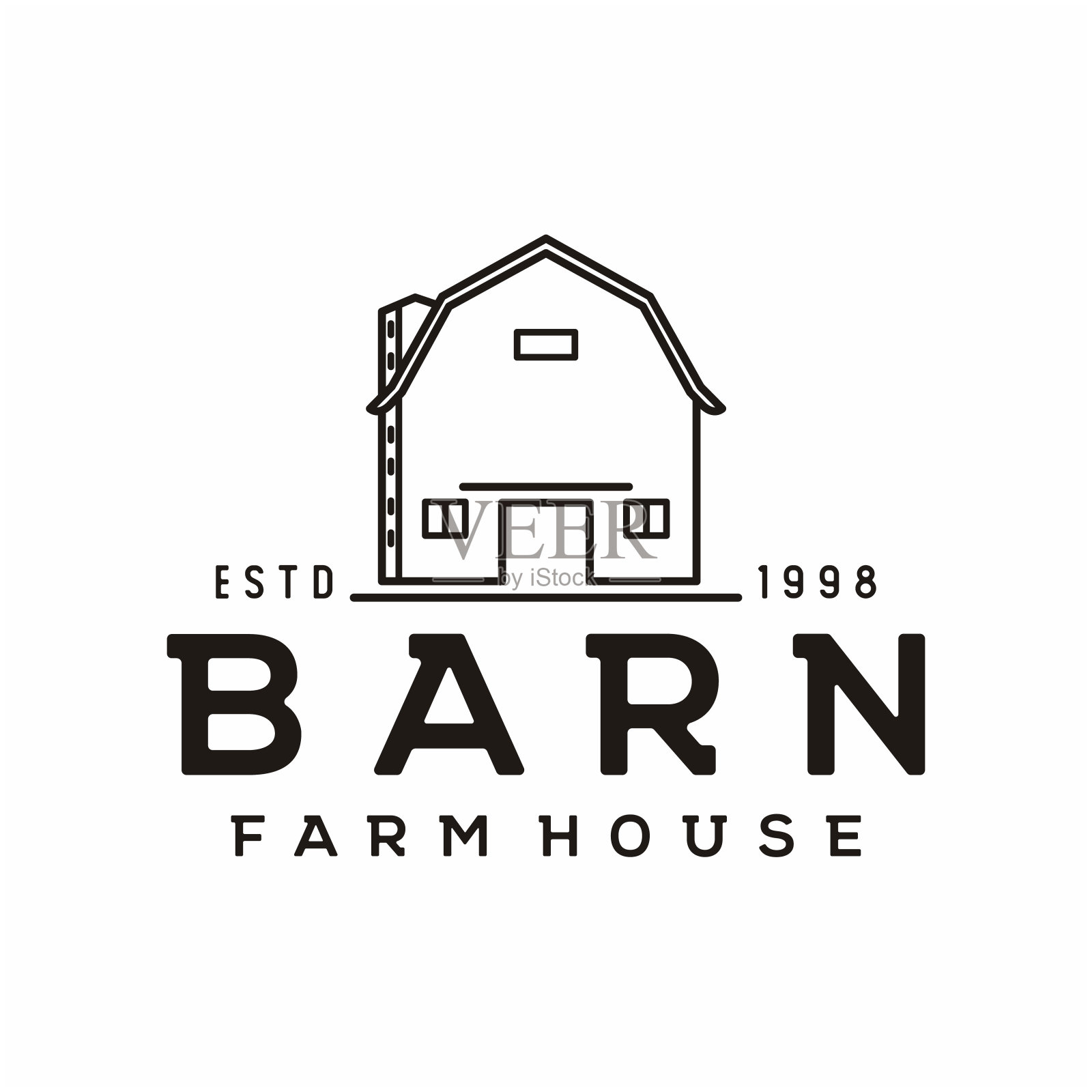 复古复古乡村谷仓-农业农场谷仓插图标志设计-股票插图印度尼西亚,农业,徽章,谷仓,牛,农场,牲畜插画图片素材