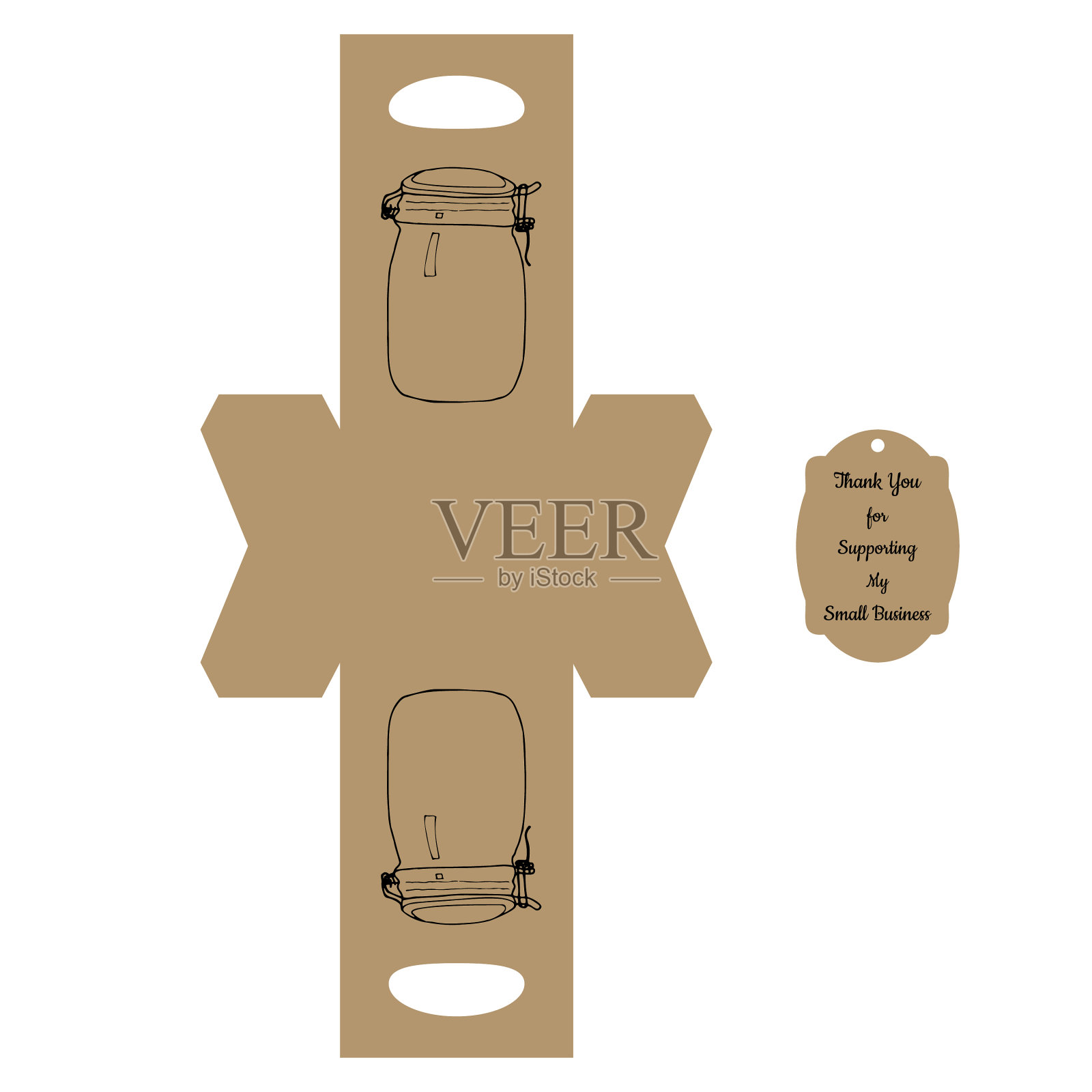 简易包装盒模切立方体模板插画图片素材