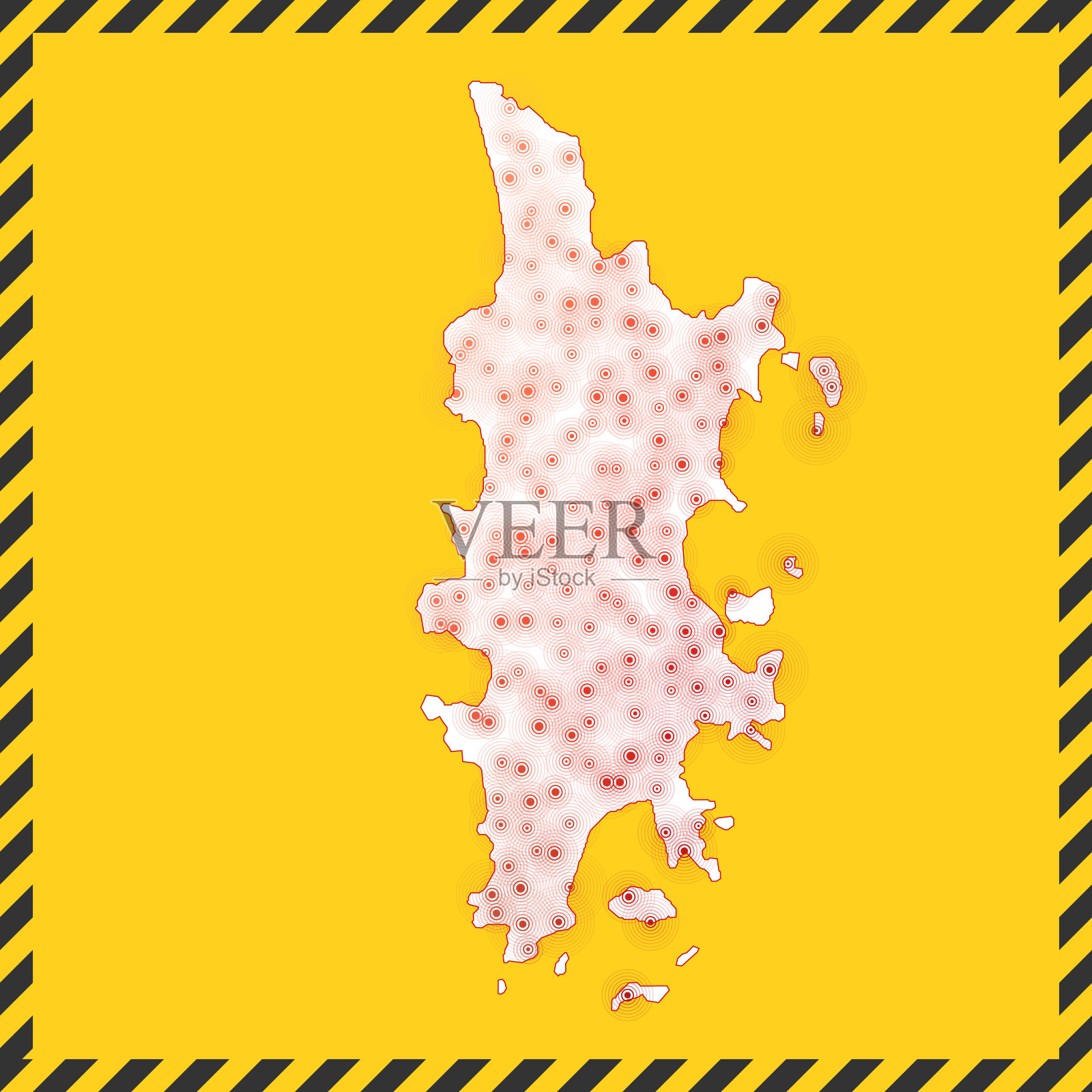 普吉岛关闭病毒危险标志。插画图片素材