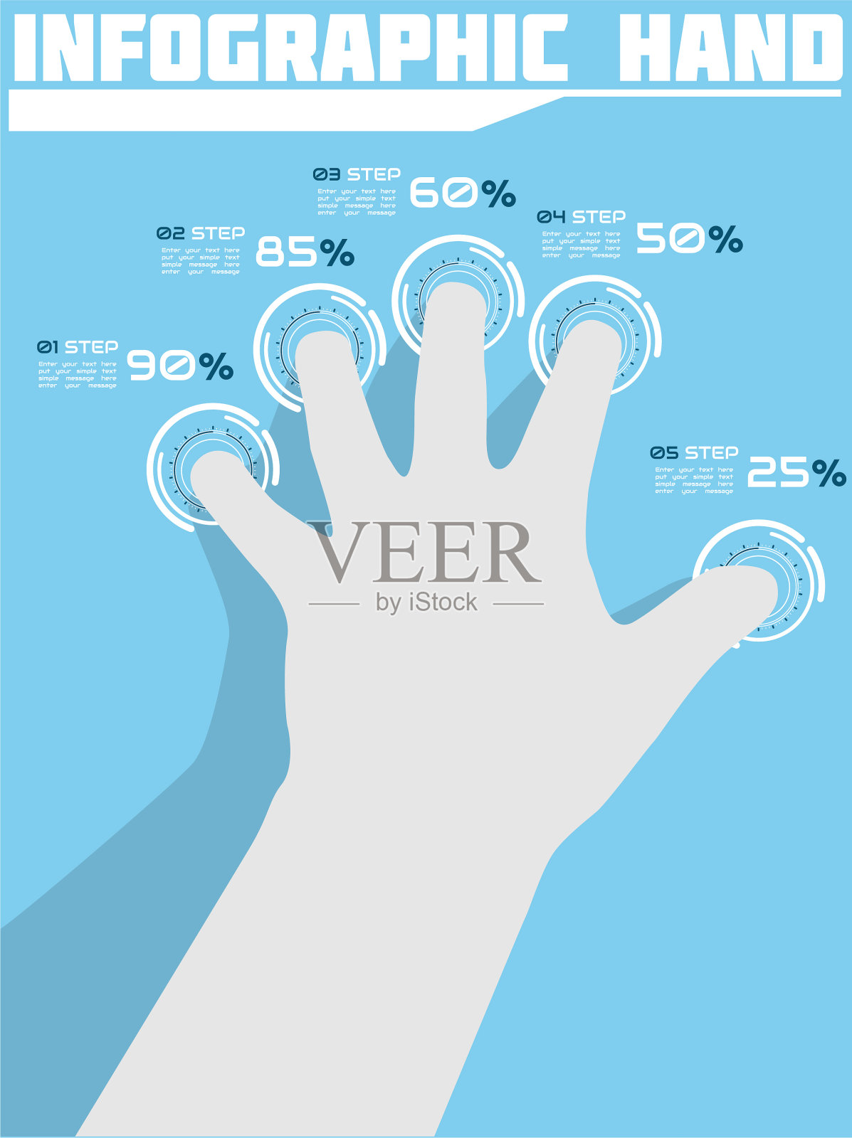 信息图表手排名蓝色插画图片素材