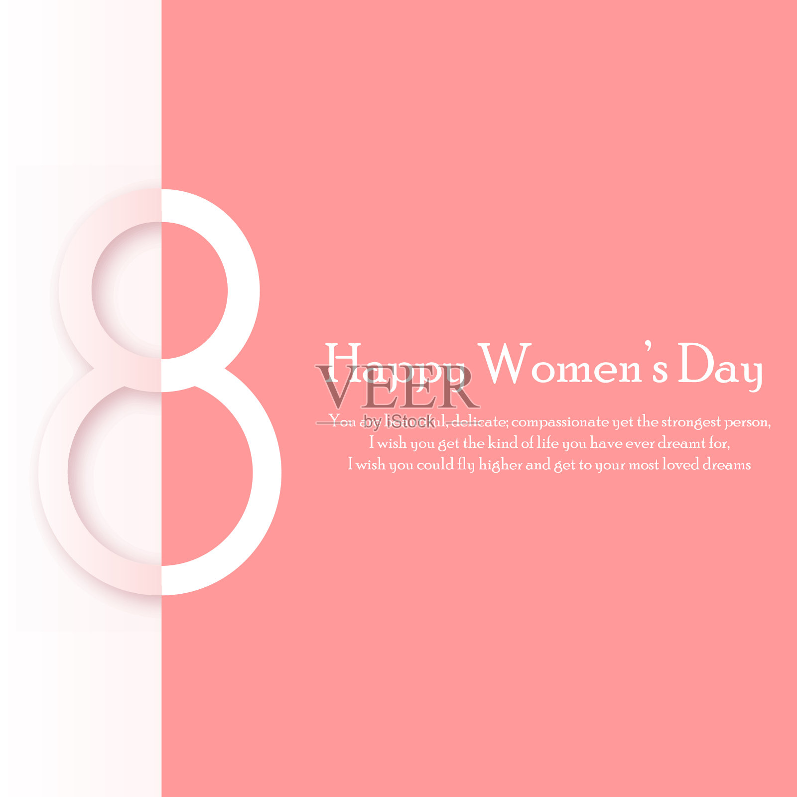 妇女节快乐贺卡与现代文字插画图片素材