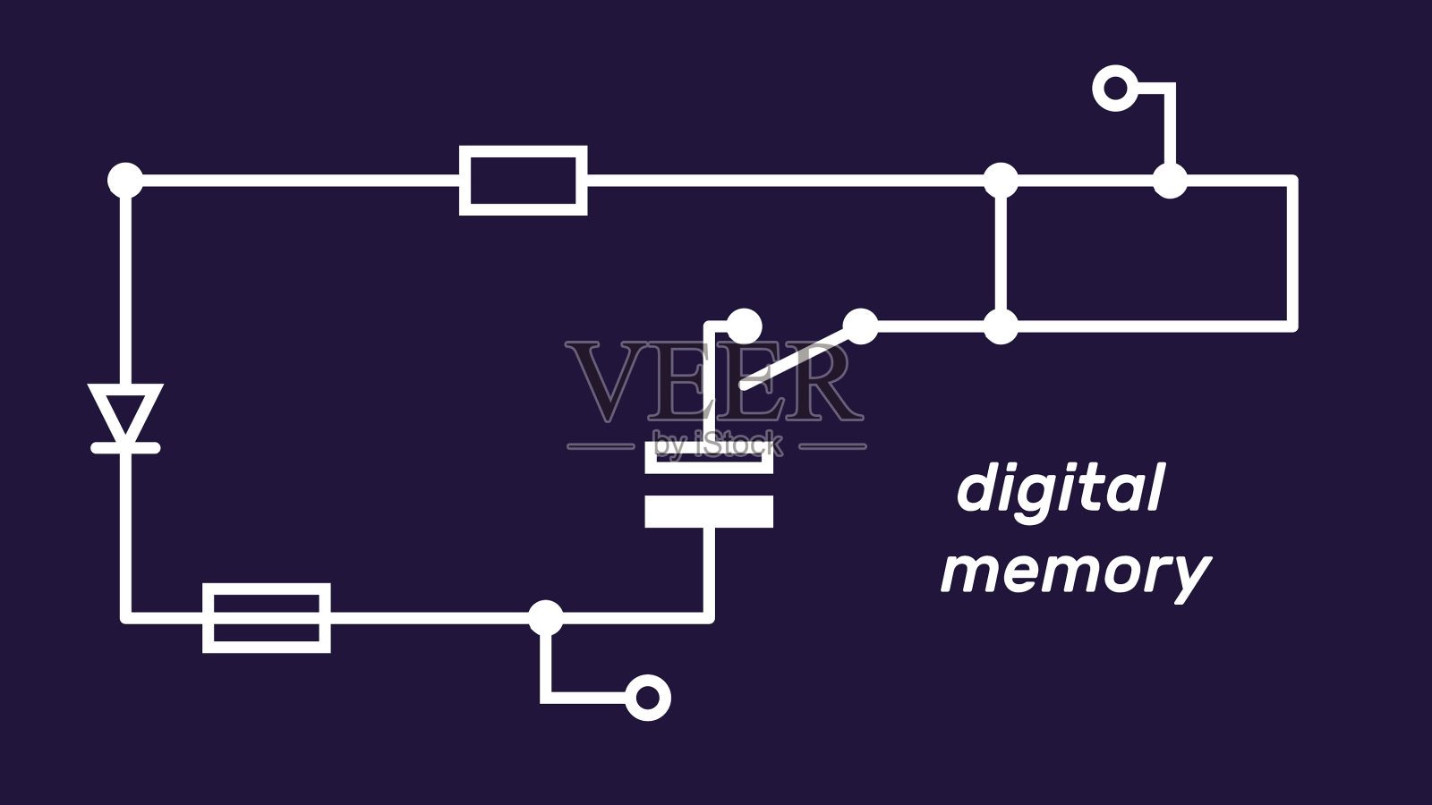 电子电路方案技术概念插画图片素材